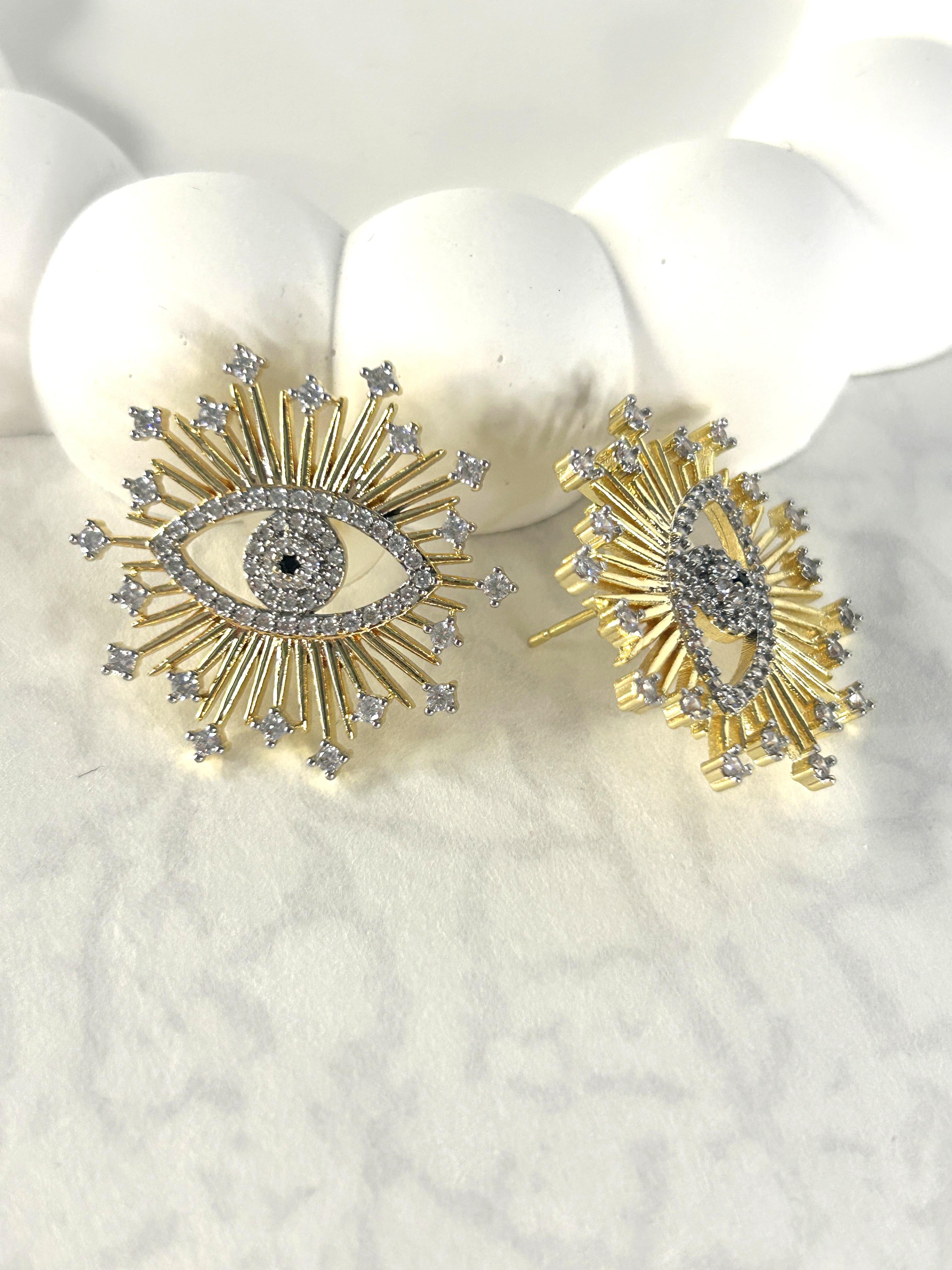 Premium Zirkon Taşlı Göz Küpe