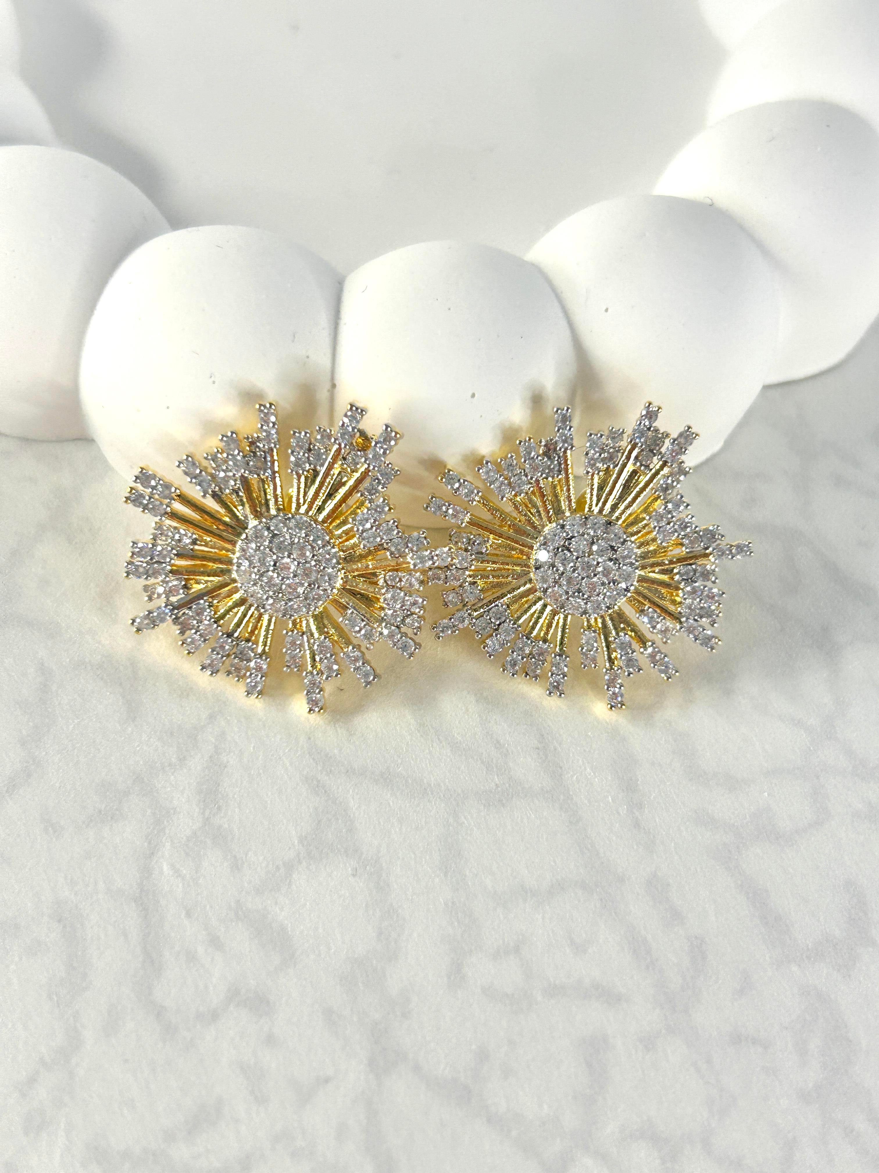 Premium Zirkon Taşlı Güneş Küpe