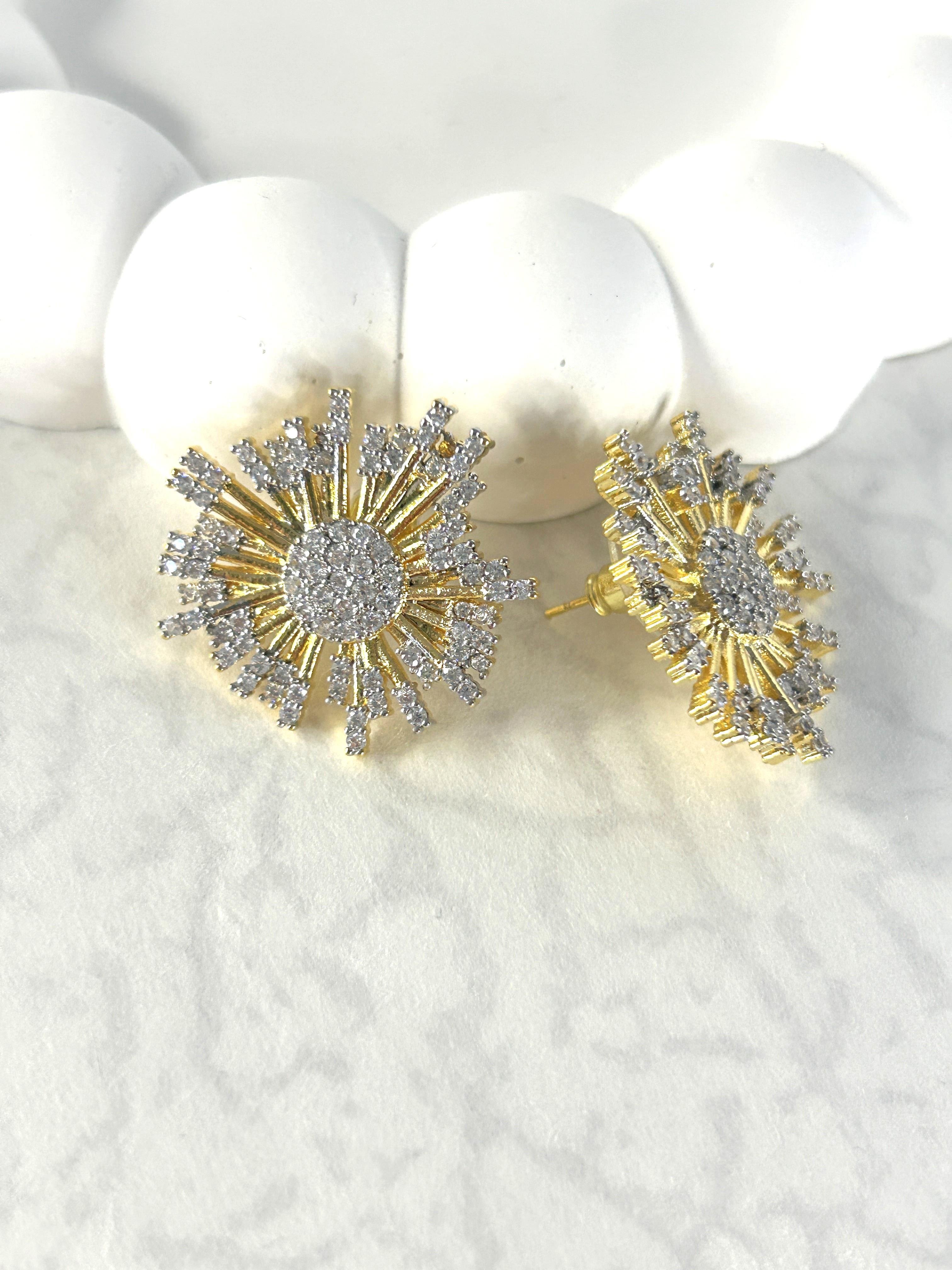 Premium Zirkon Taşlı Güneş Küpe