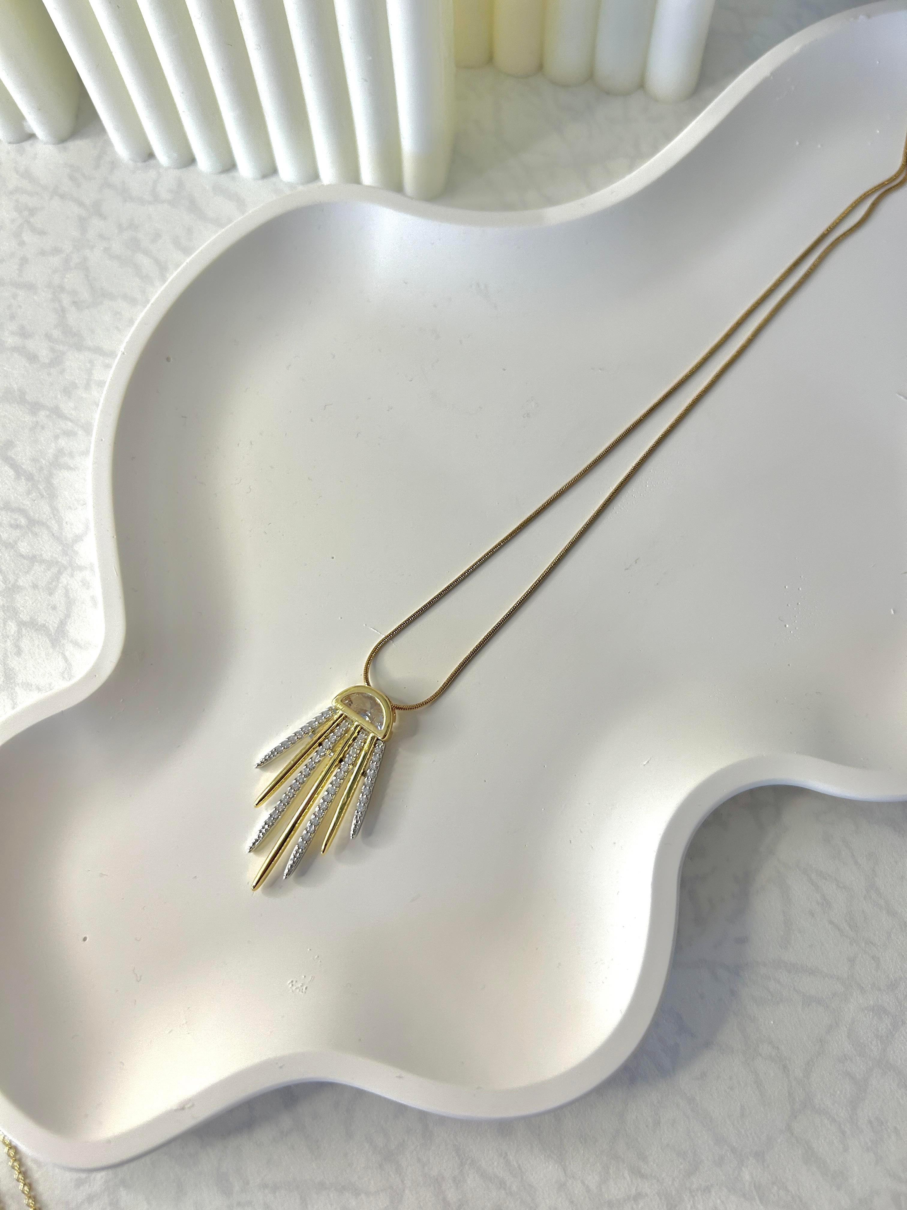 Premium Zirkon Taşlı Tasarım Kolye