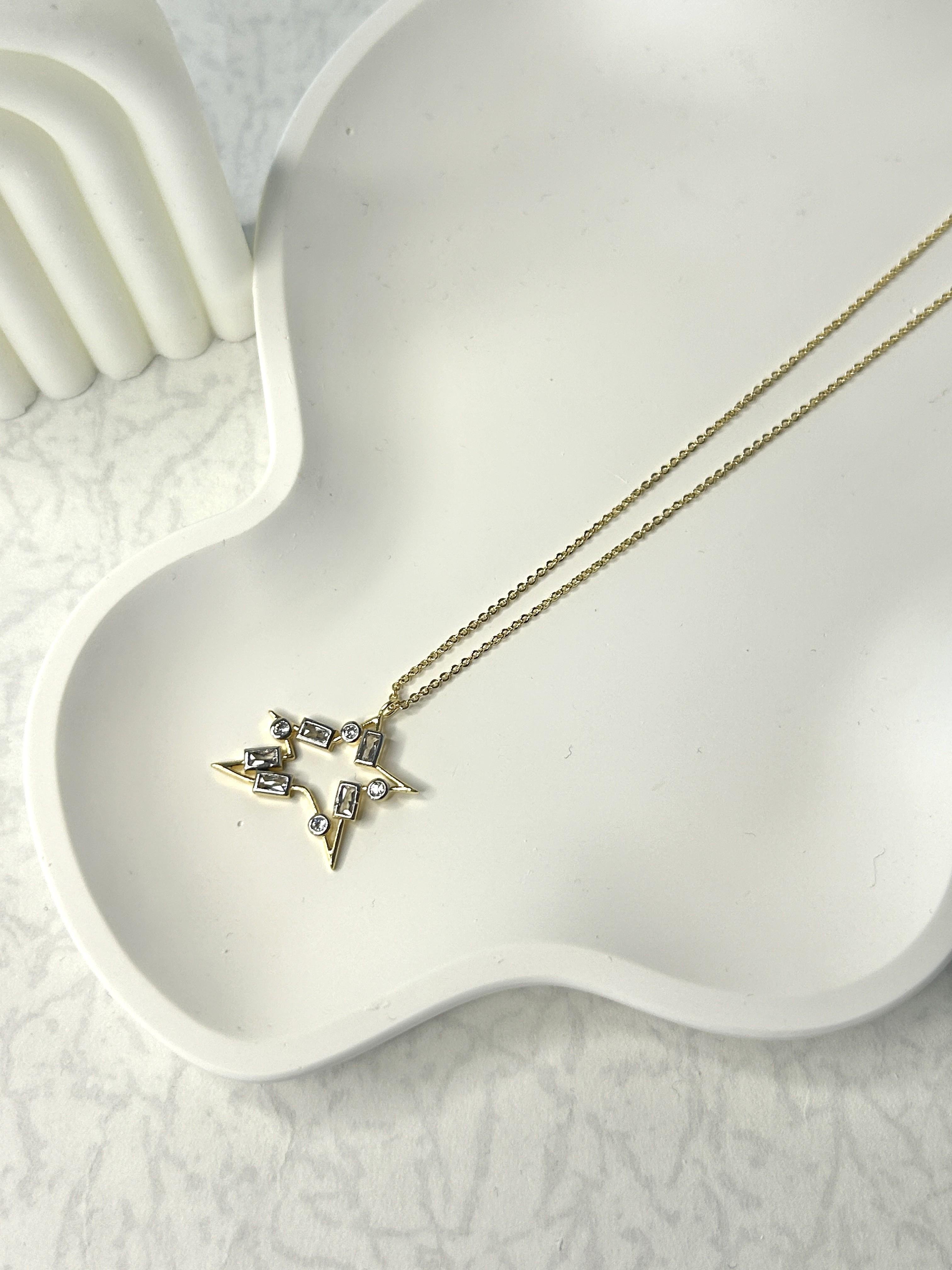 Premium Zirkon Taşlı Yıldız Kolye