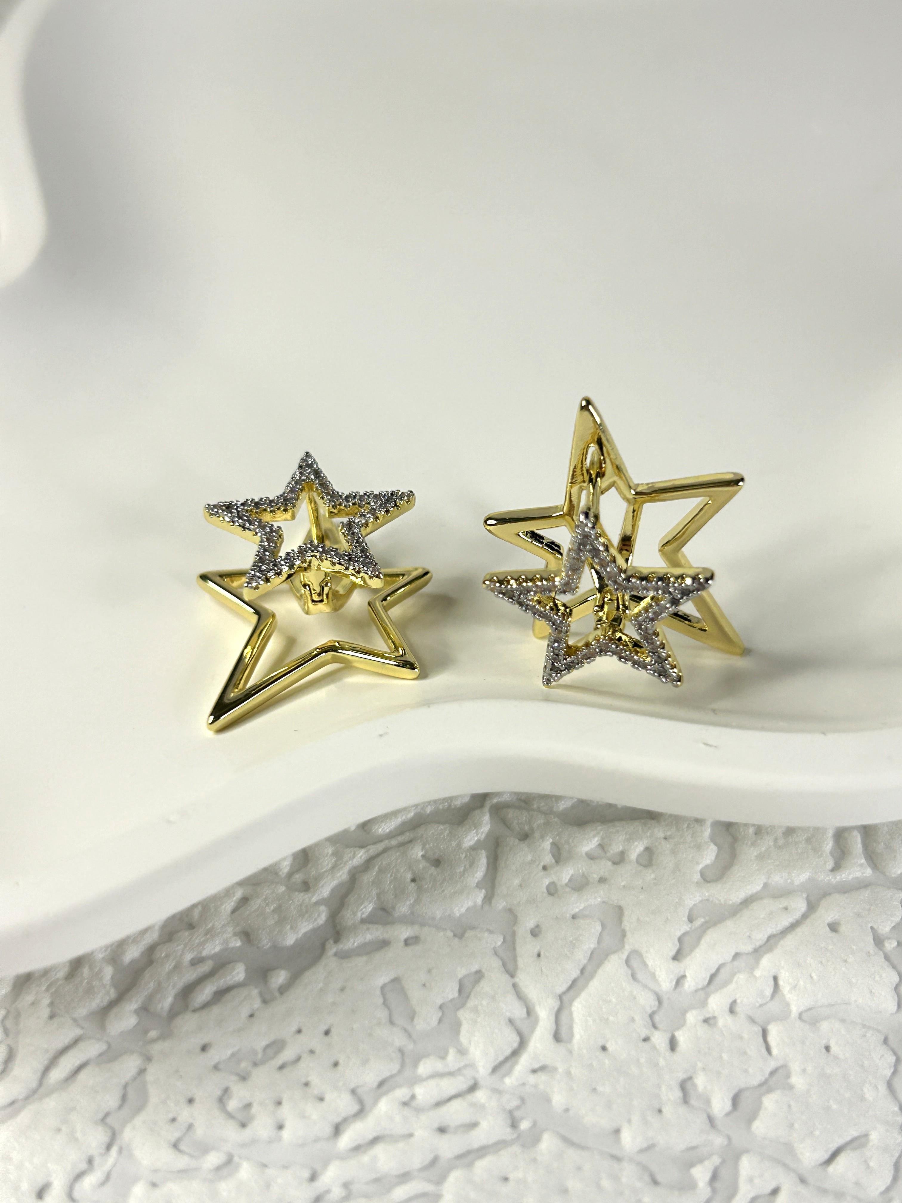 Premium Zirkon Taşlı Yıldız Küpe