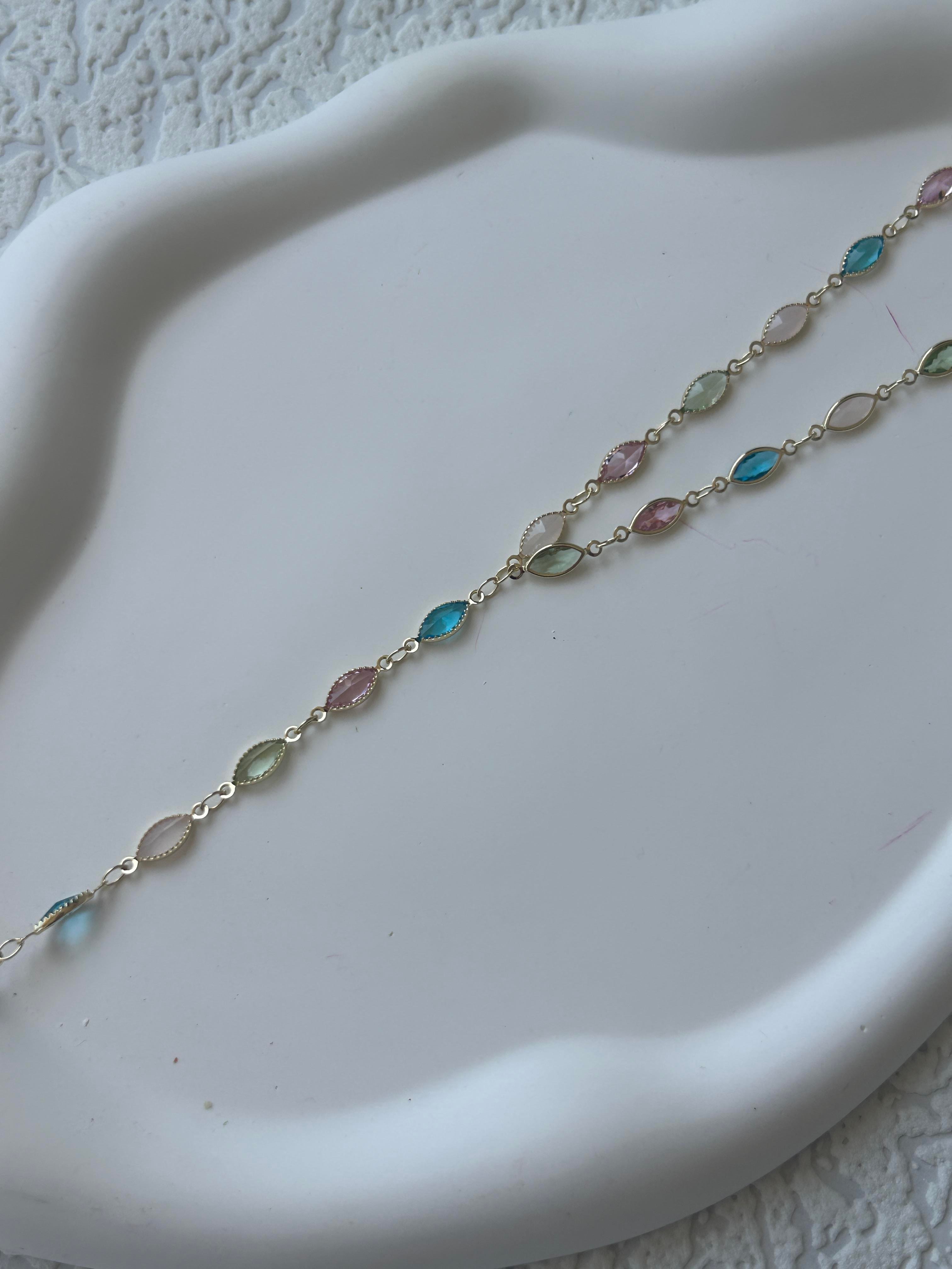 Renkli Taşlı Y Kolye