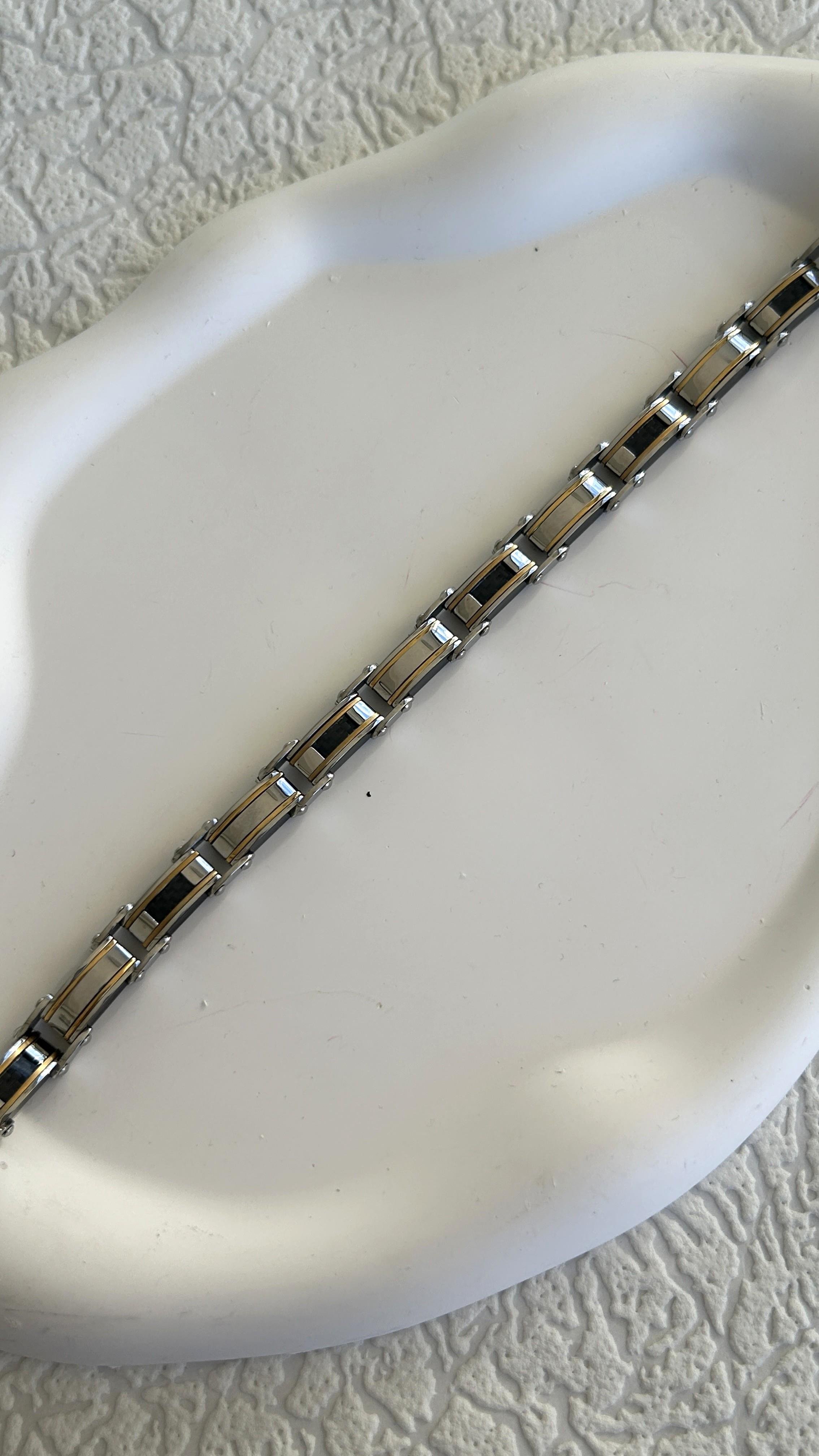 Seramik Çift Taraflı Siyah Rose Bileklik