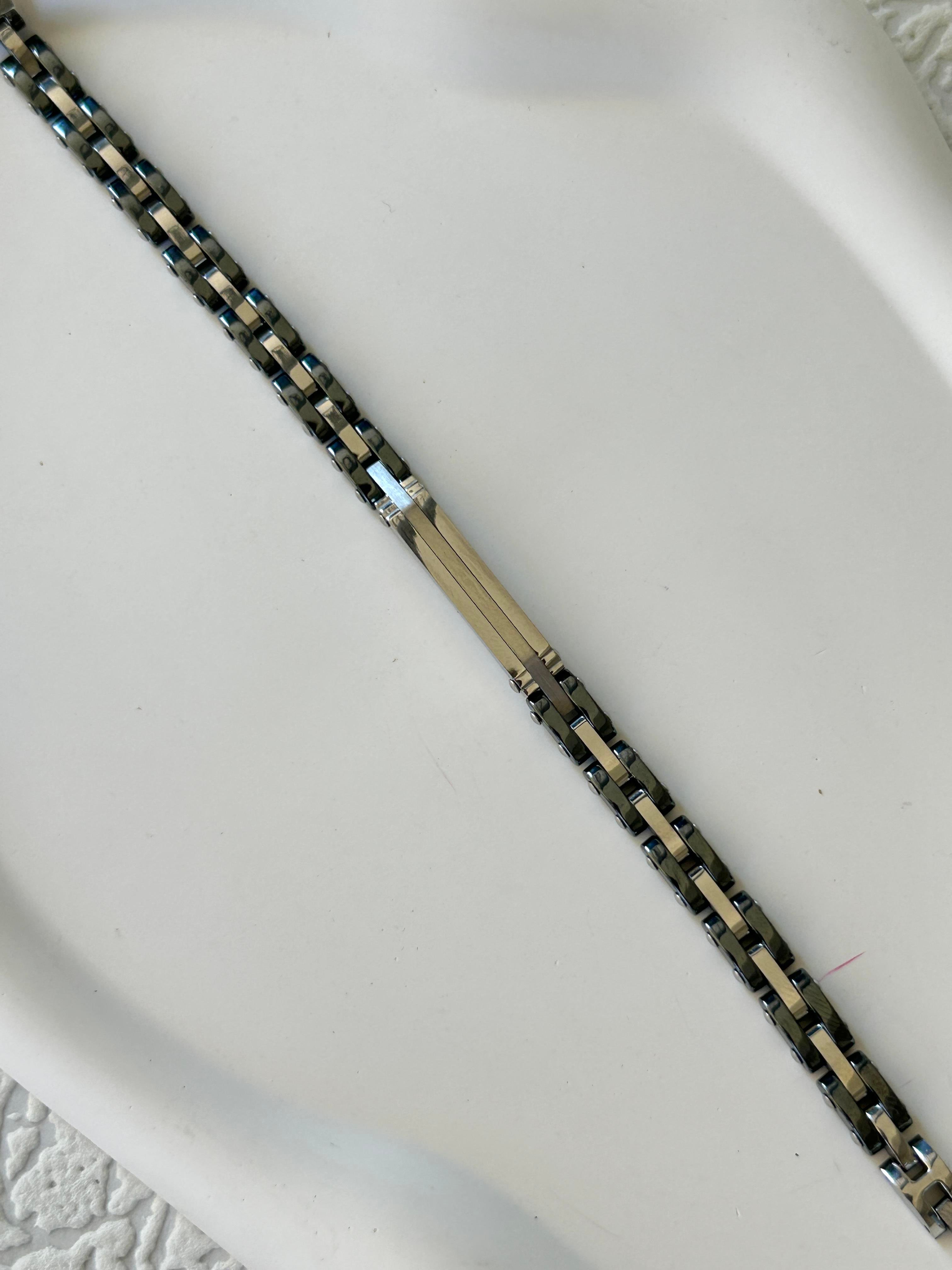 Seramik Zincir Model Çelik Bileklik