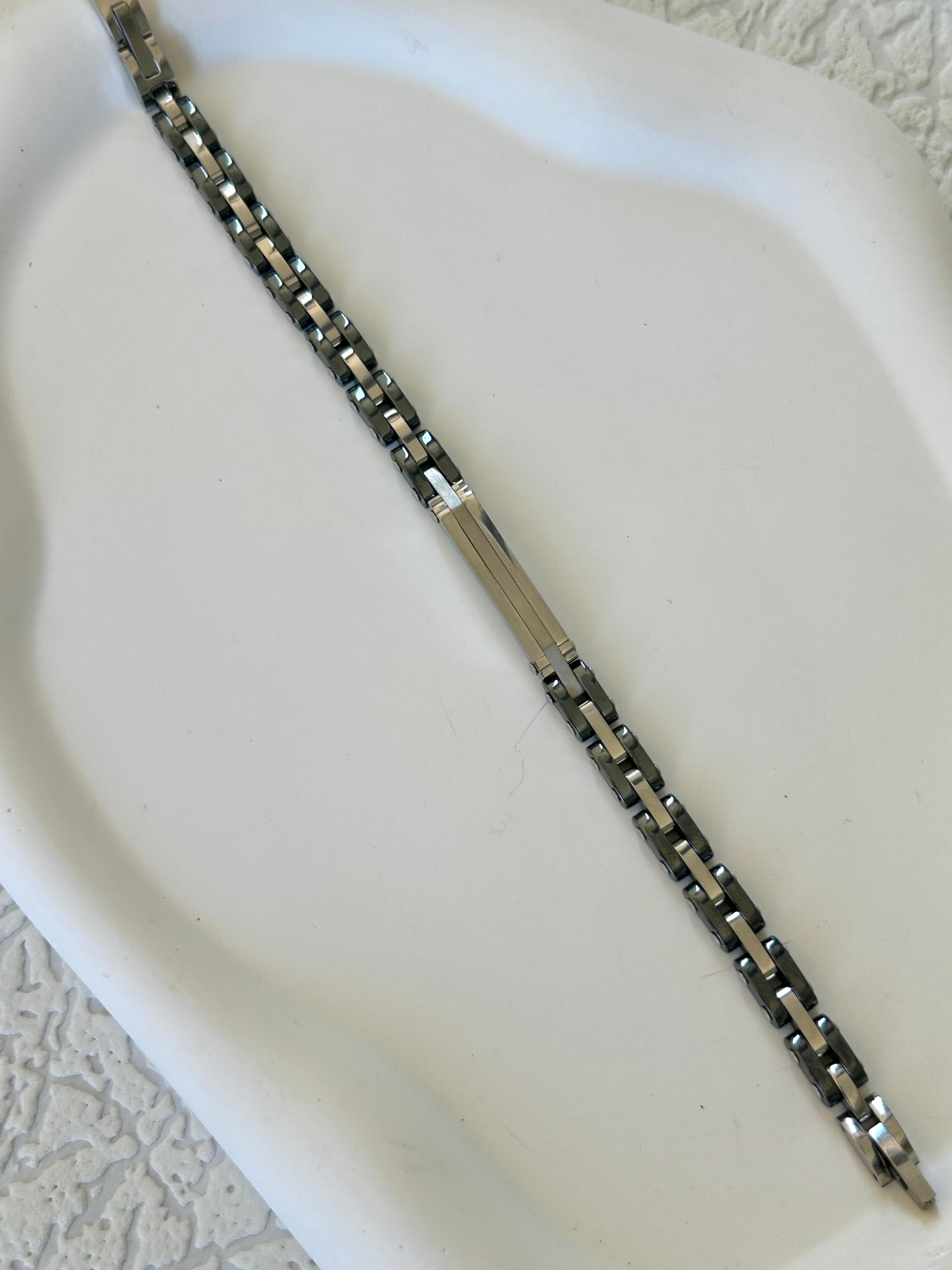 Seramik Zincir Model Çelik Bileklik