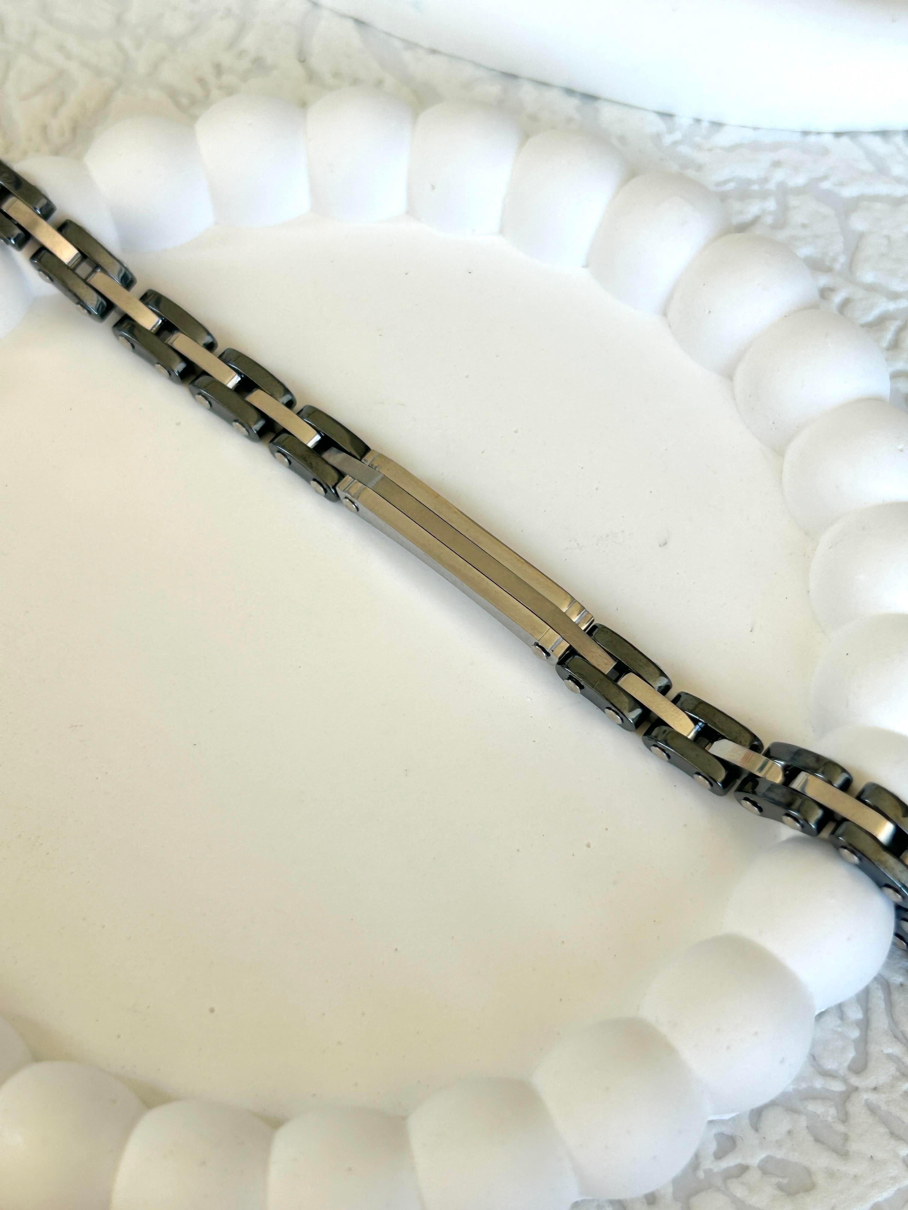 Seramik Zincir Model Çelik Bileklik