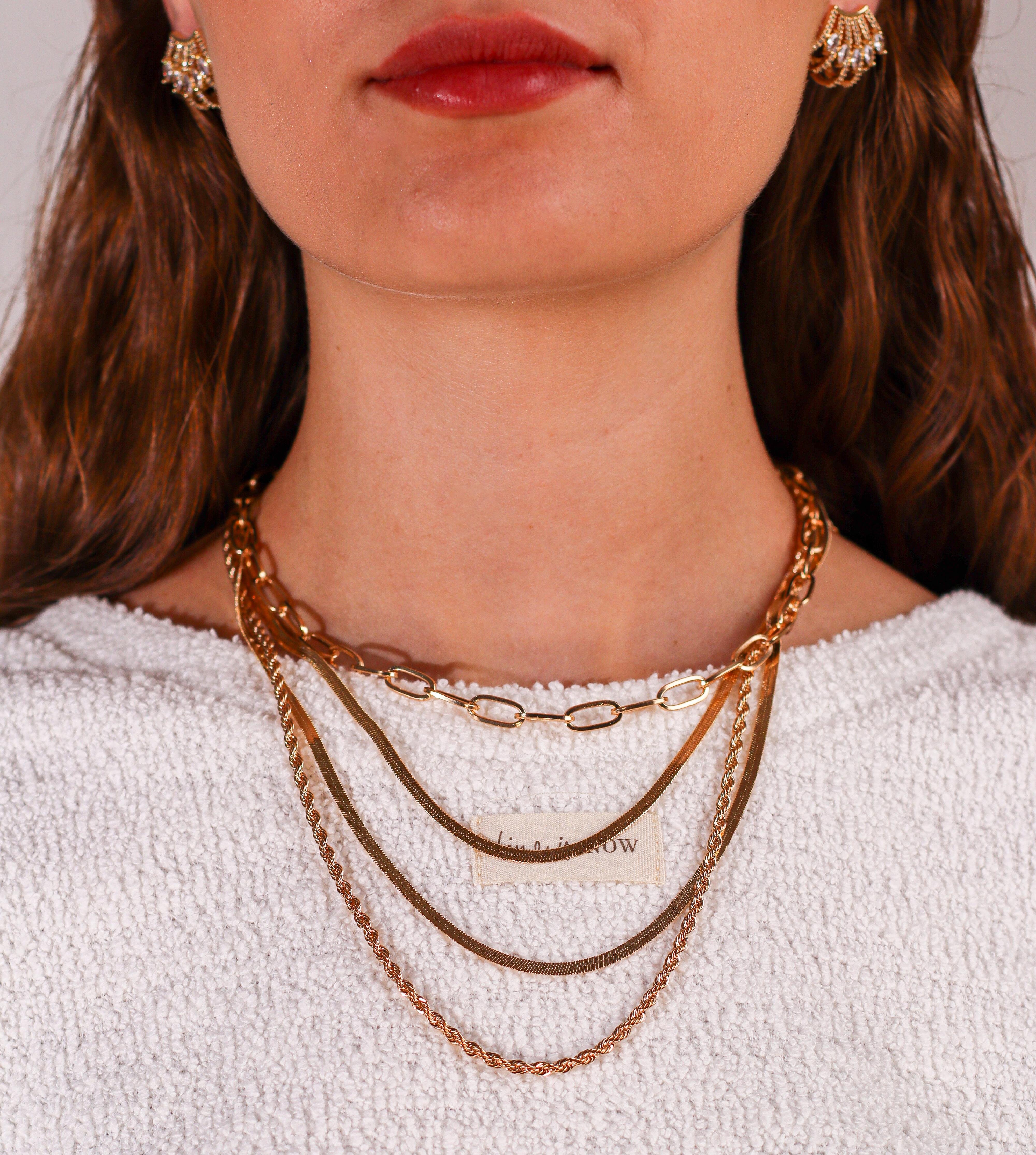 Sıralı Zincir Gold Kolye