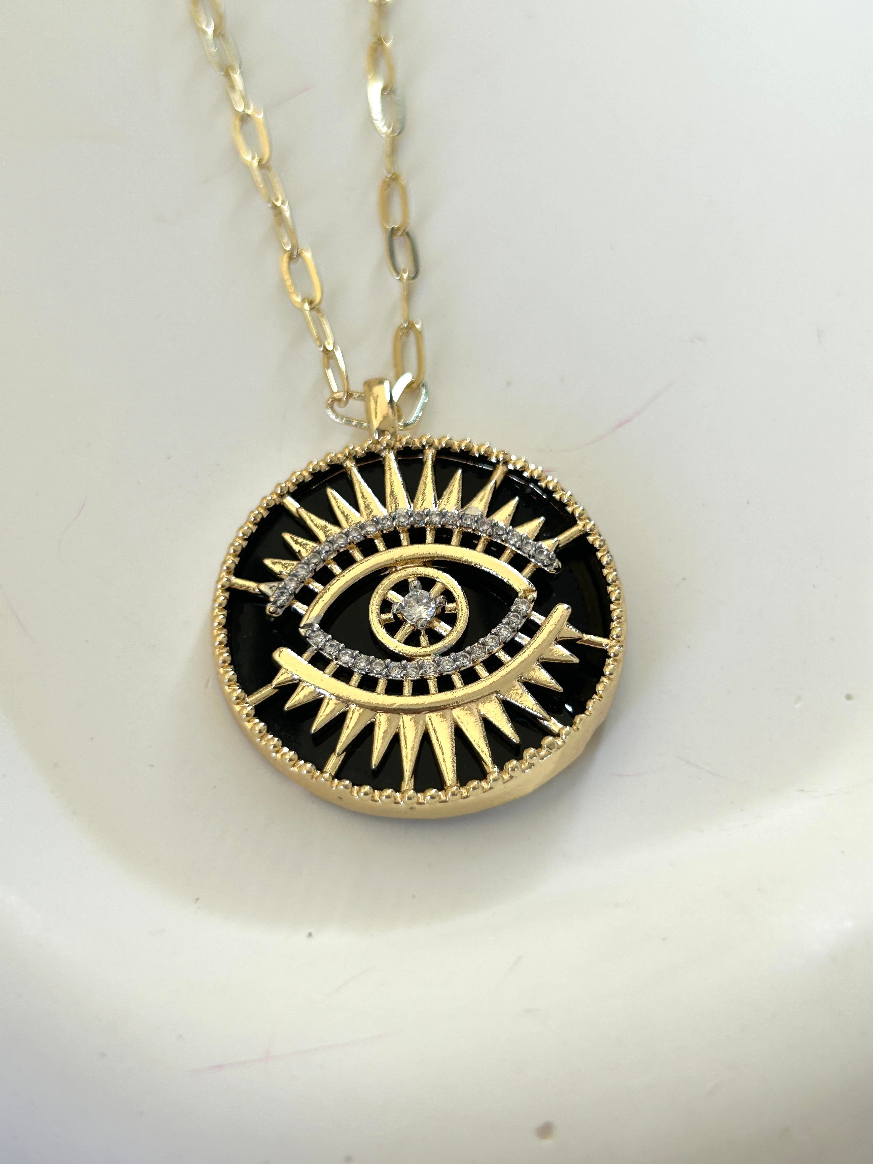 Siyah Göz Şans Kolye 