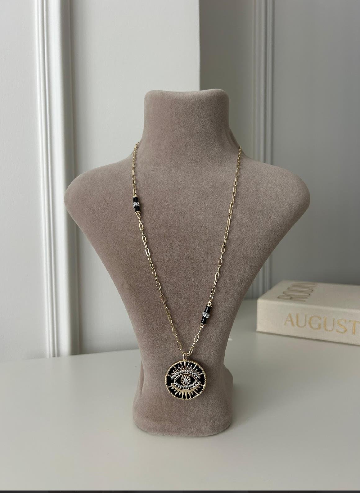 Siyah Göz Şans Kolye 