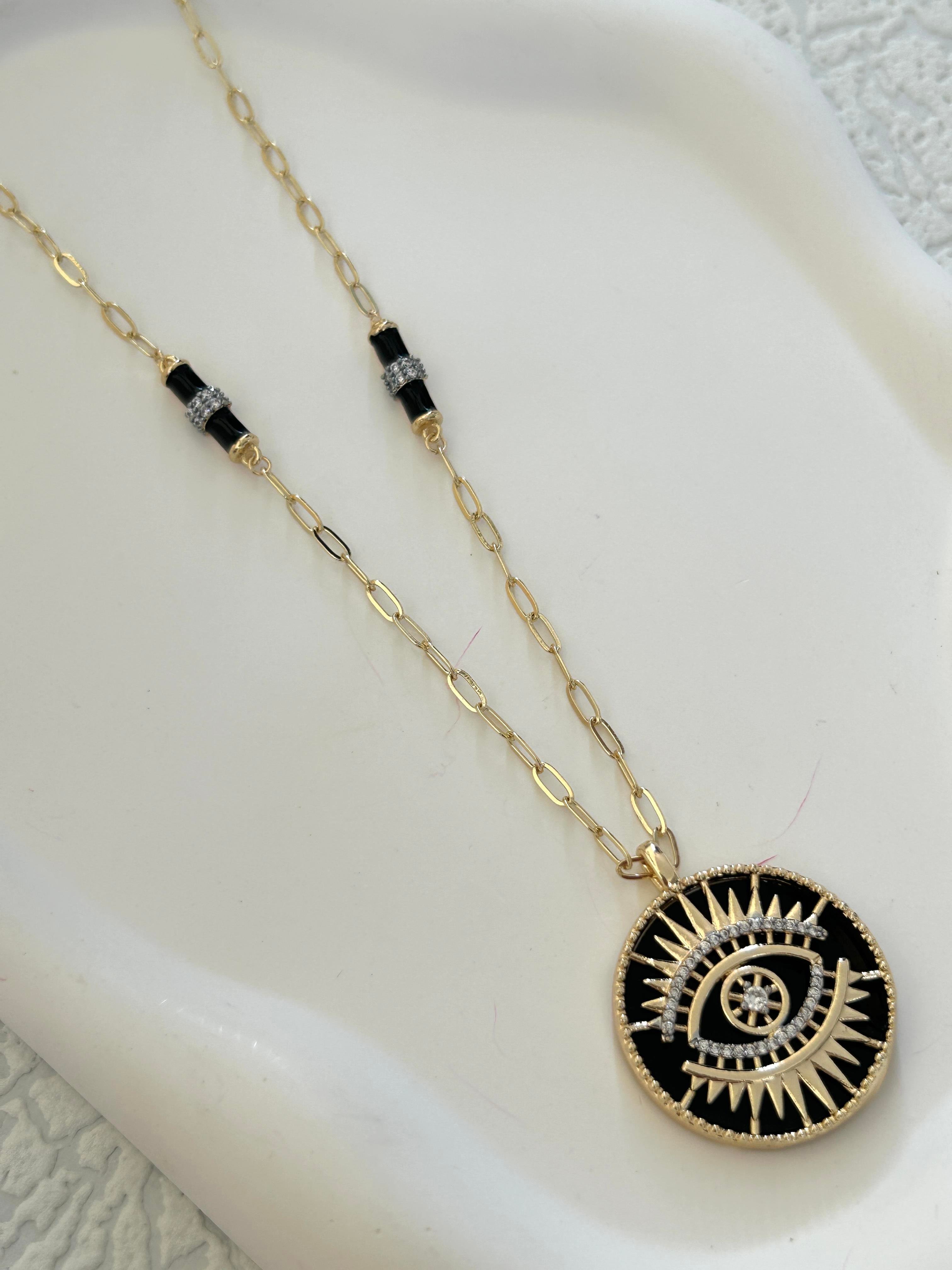 Siyah Göz Şans Kolye 