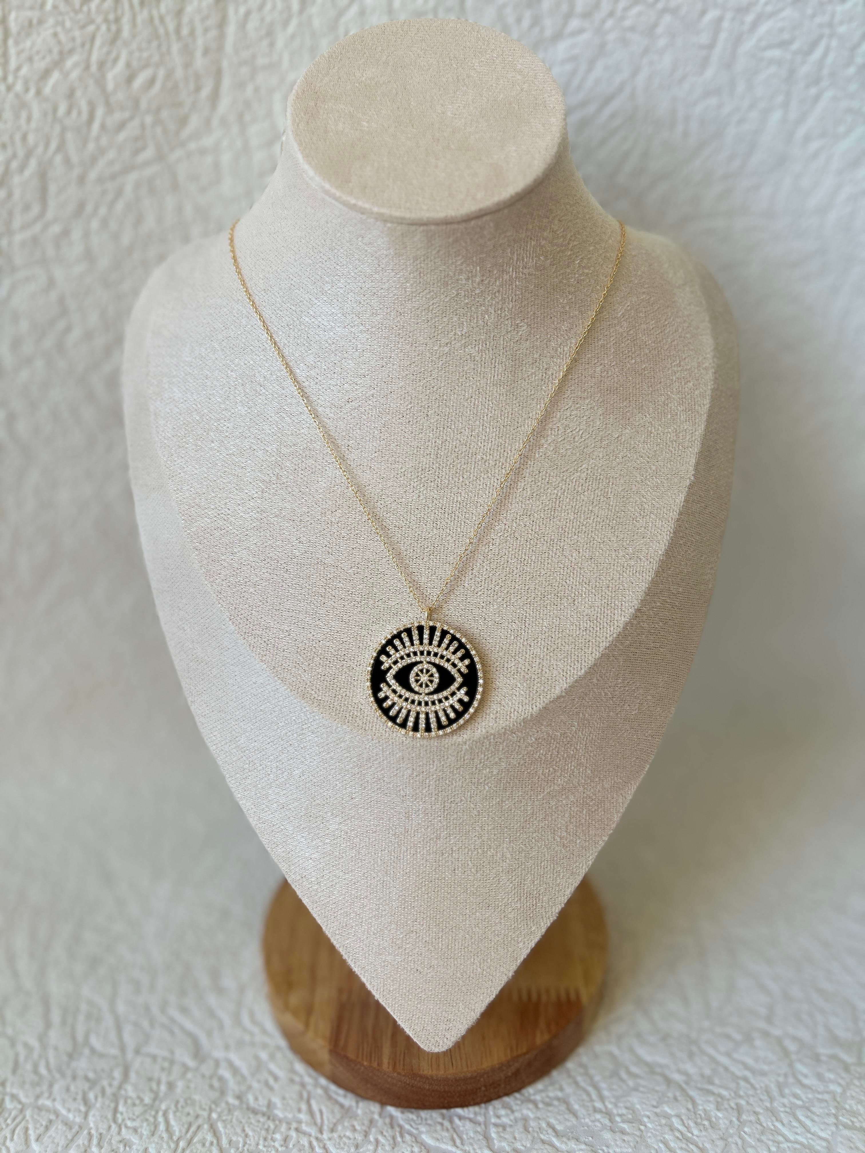 Siyah Göz Taşlı Şans Kolye