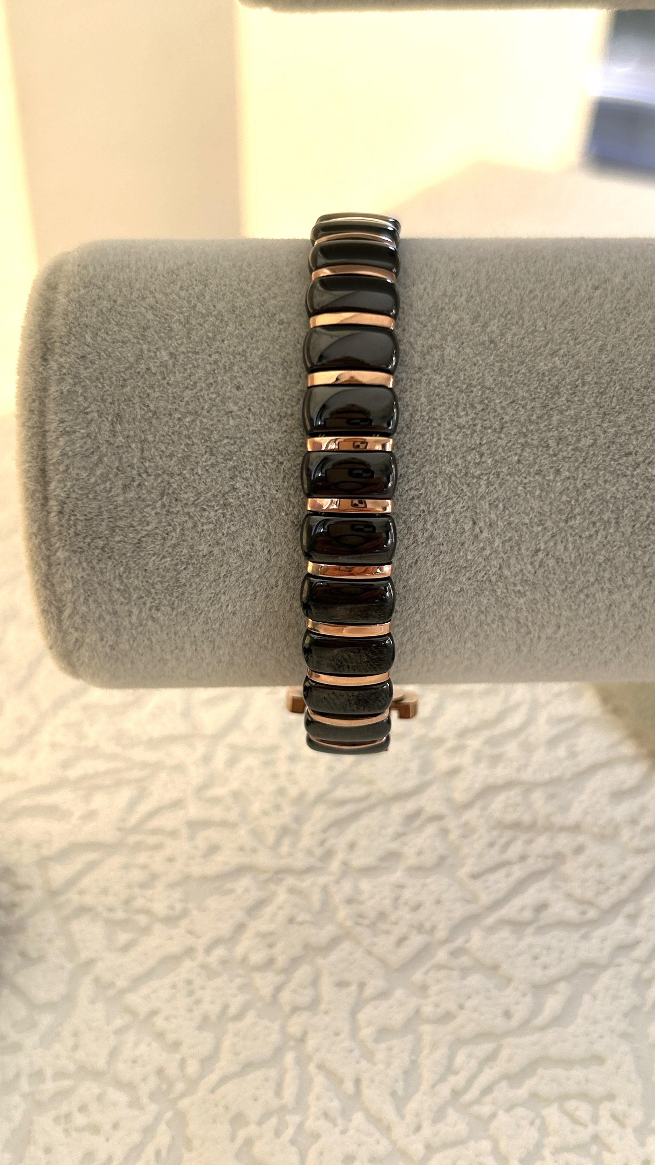 Siyah Rose Seramik Kalın Bileklik