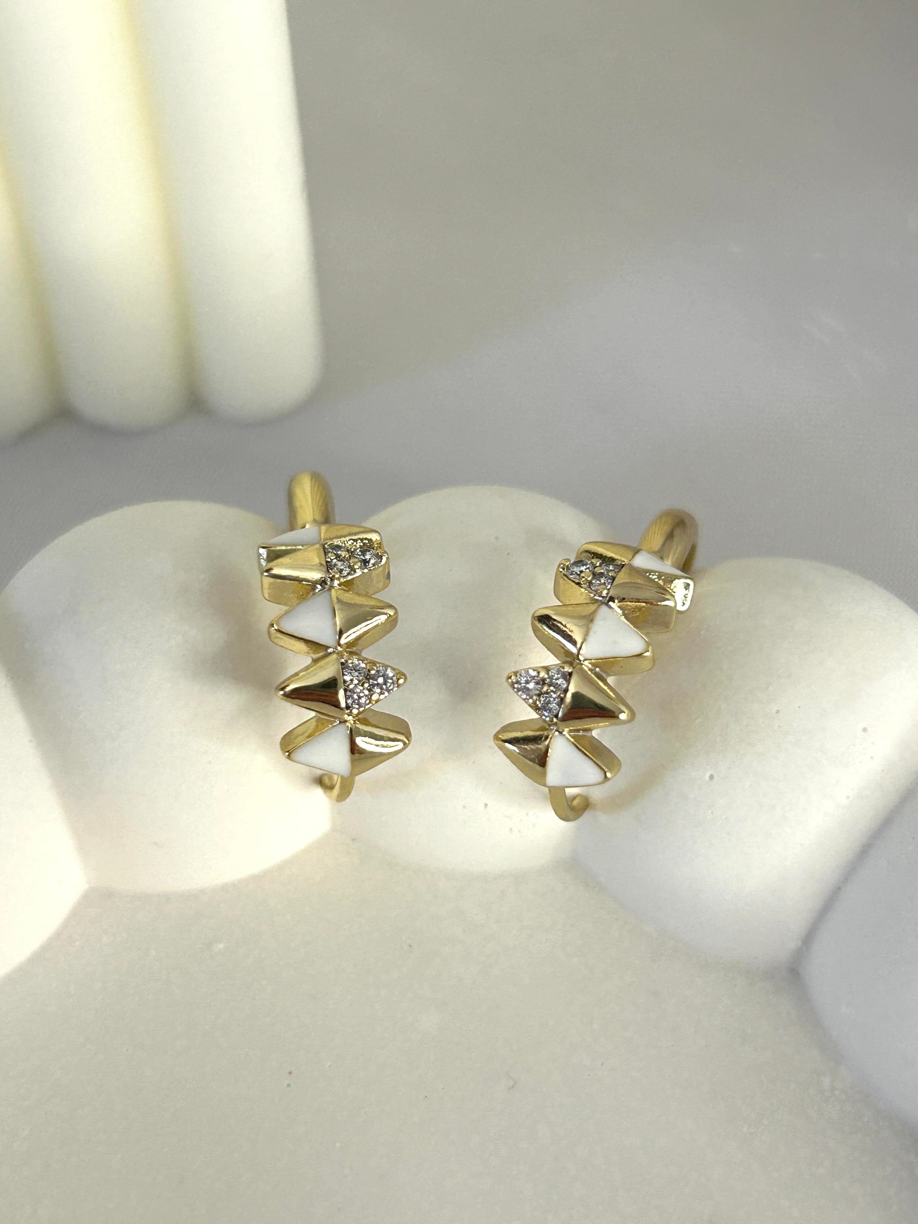 XUPİNG BEYAZ GOLD TAŞLI KÜPE