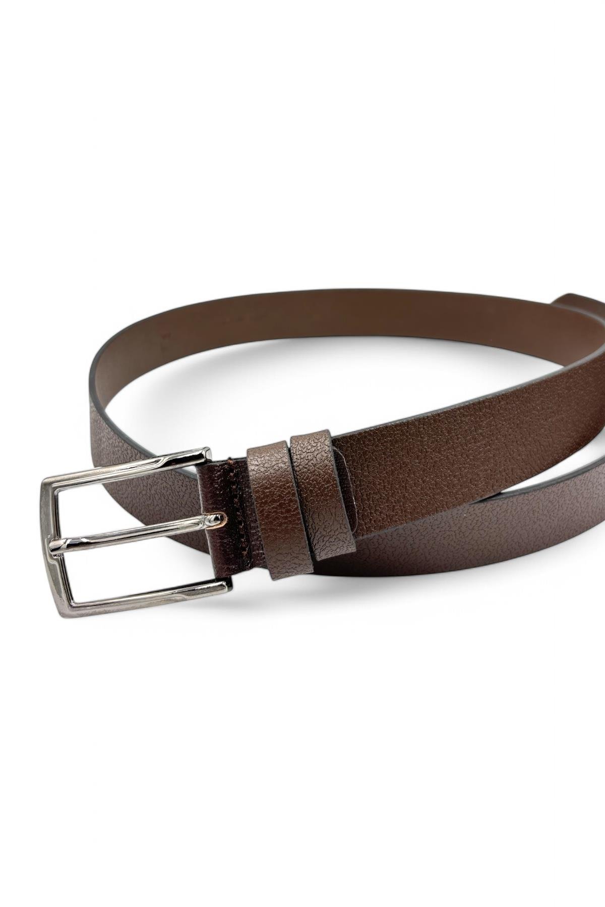 KEMERRENLOSRENLOS %100 Hakiki Manda Derisi Erkek Kemer - 3.5 cm Genişlik, Kahverengi