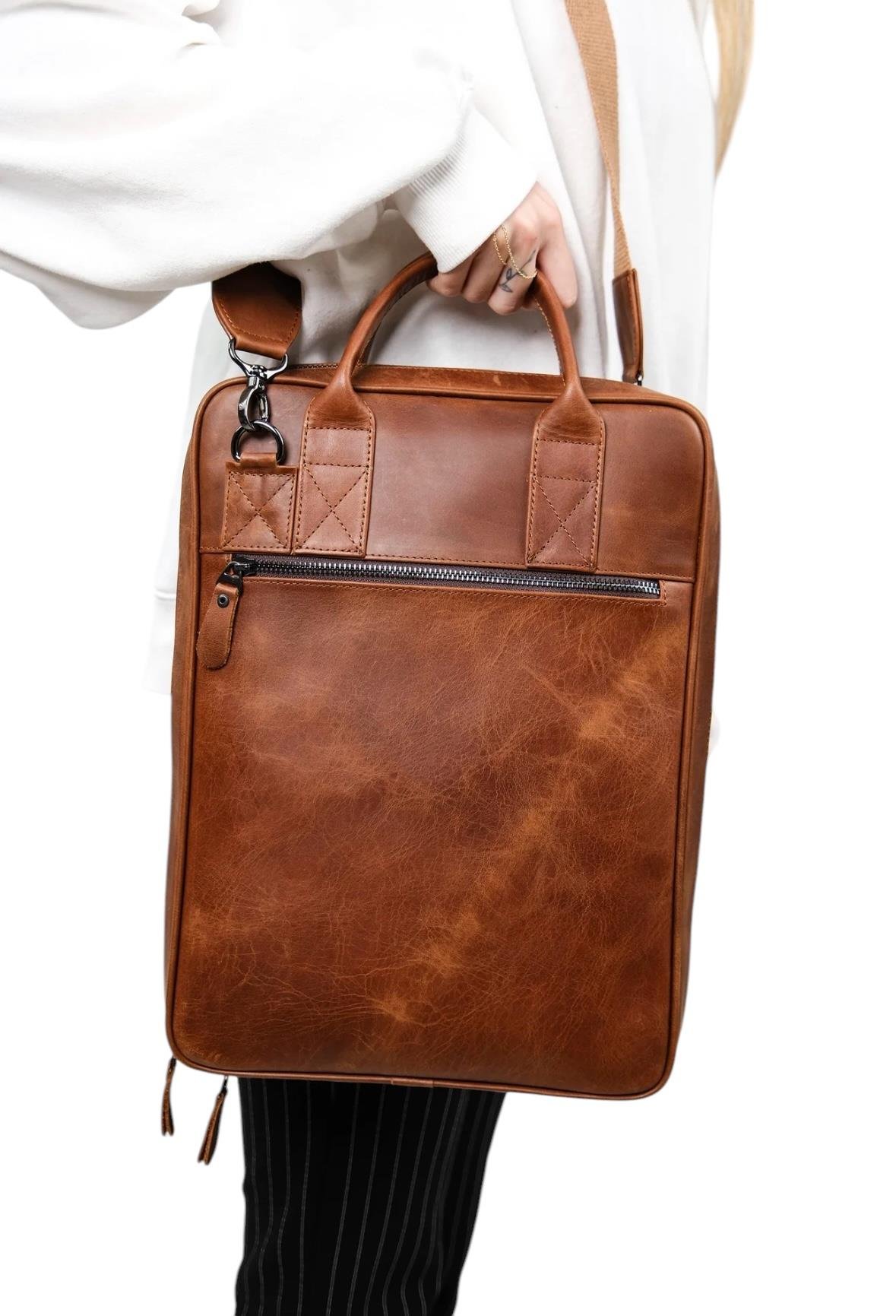 Hakiki Deri Tiguan Unisex Laptop-Evrak ÇantasıÇANTARENLOSRENLOS Hakiki Deri Tiguan Unisex Laptop-Evrak Çantası