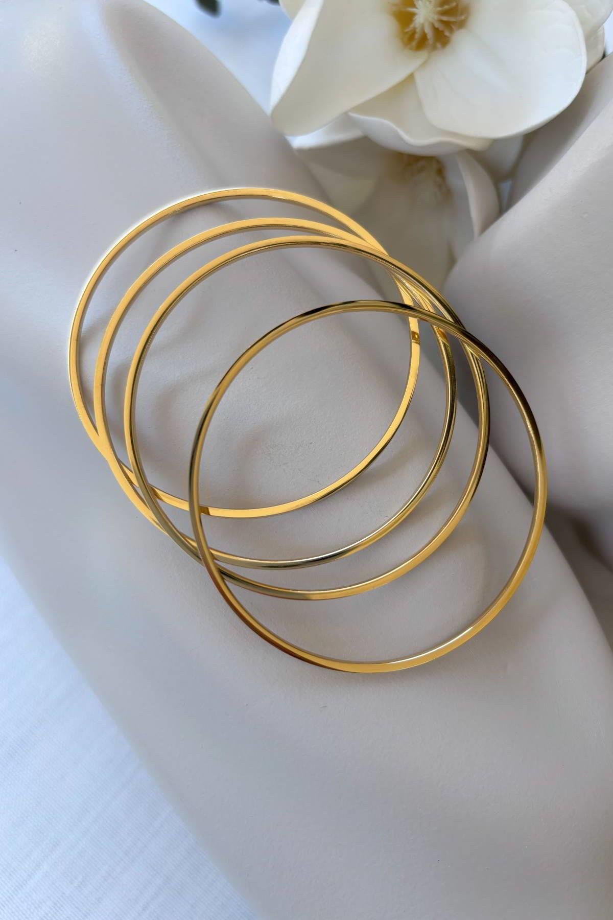 Çelik Gold Ajda 4'lü Bilezik 19 cm