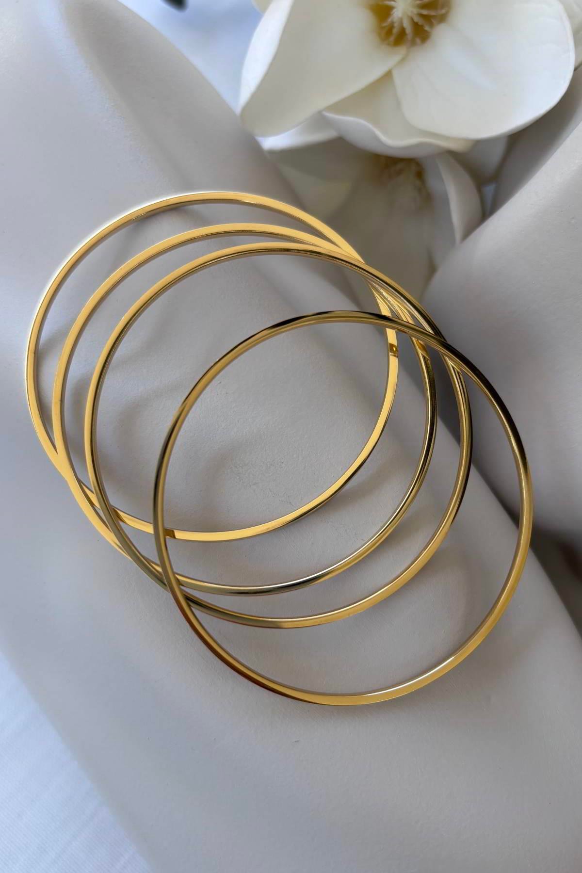 Çelik Gold Ajda 4'lü Bilezik 20 cm