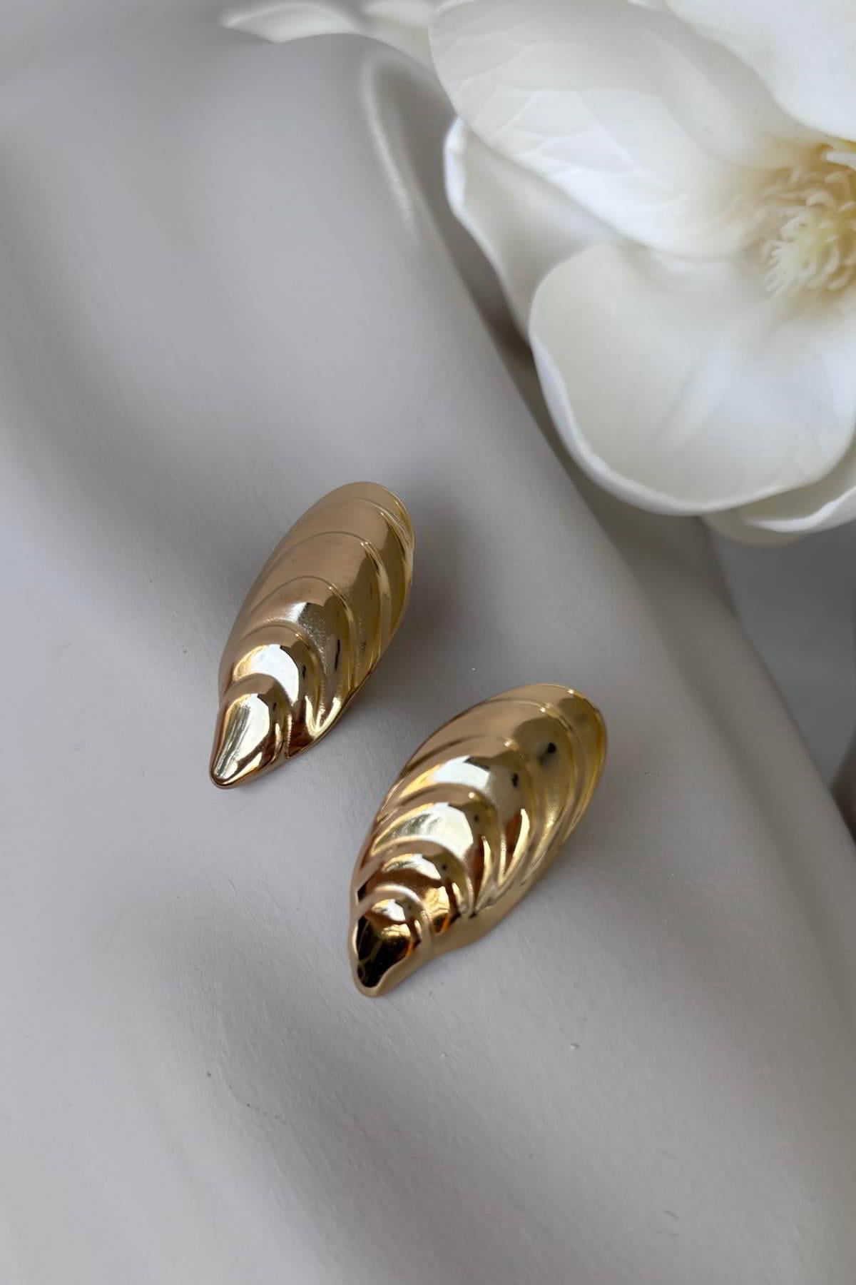 Çelik Gold Midye Küpe