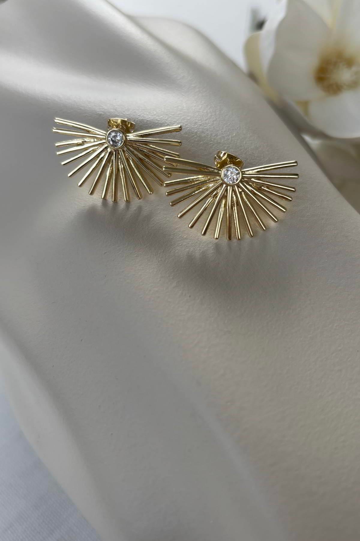Çelik Gold Stil Küpe