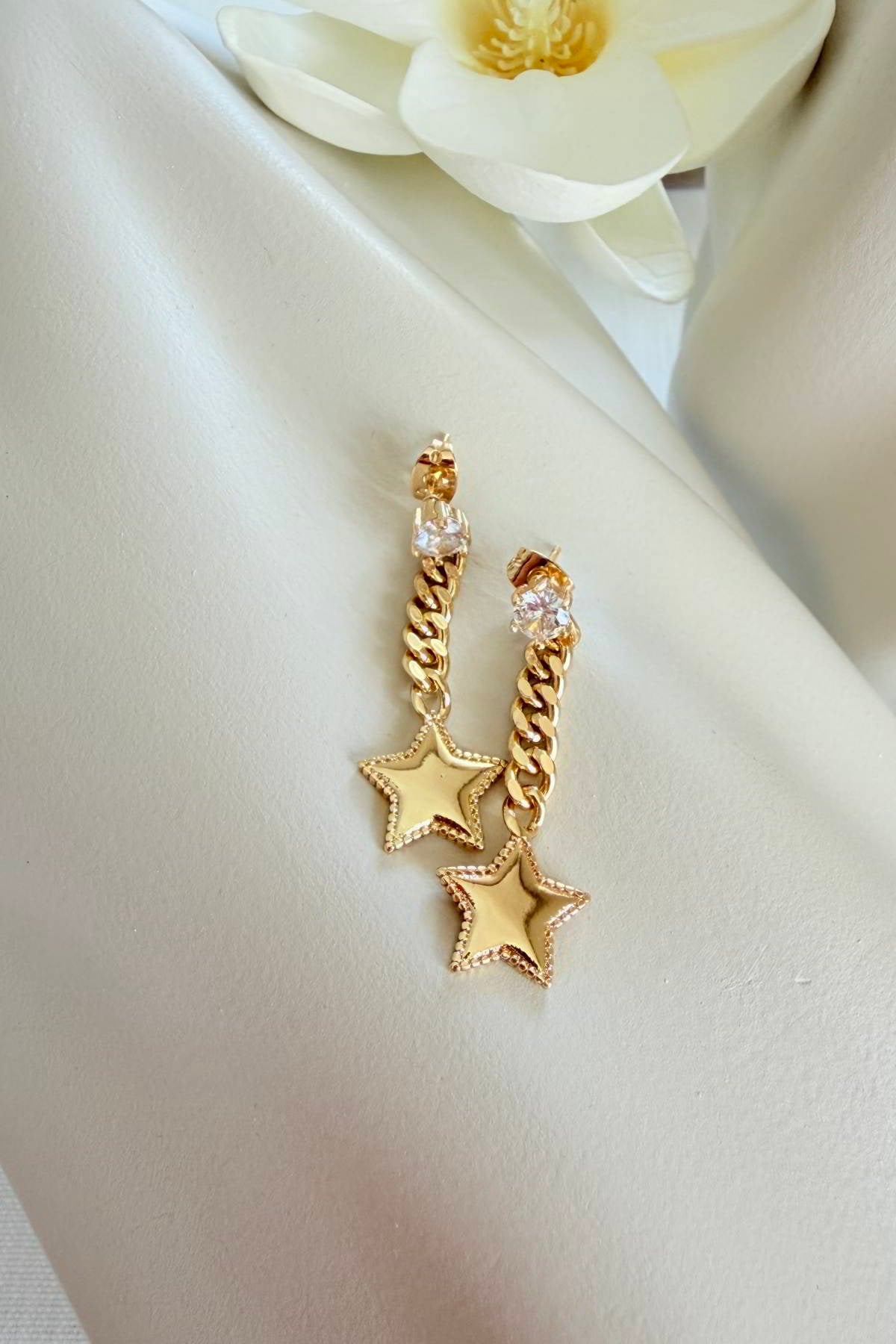 VİP Gold Yıldız Küpe