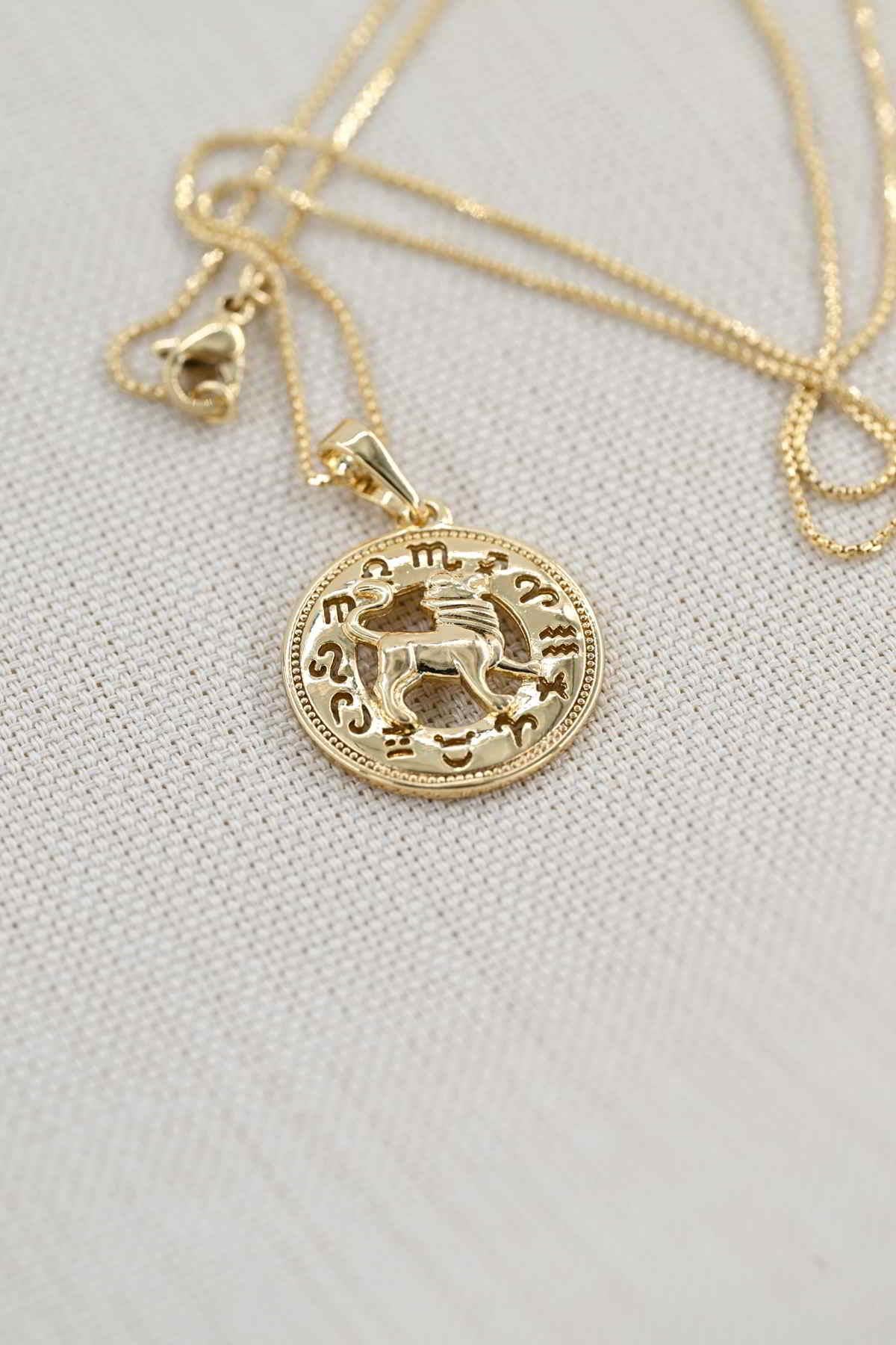 Xuping 14k Aslan Burcu Kolye