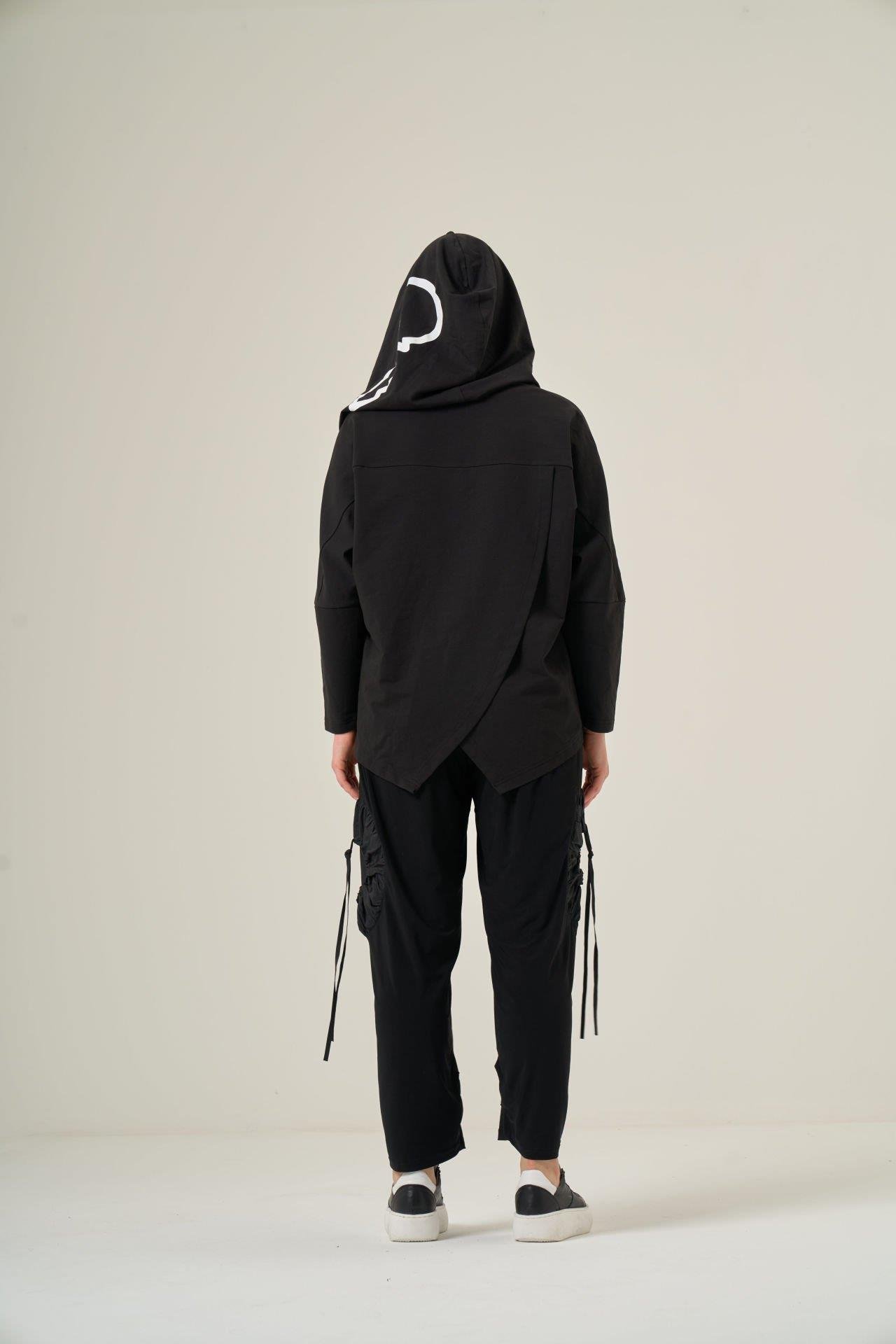 El Boyama Fermuarlı Pamuk Hoodie