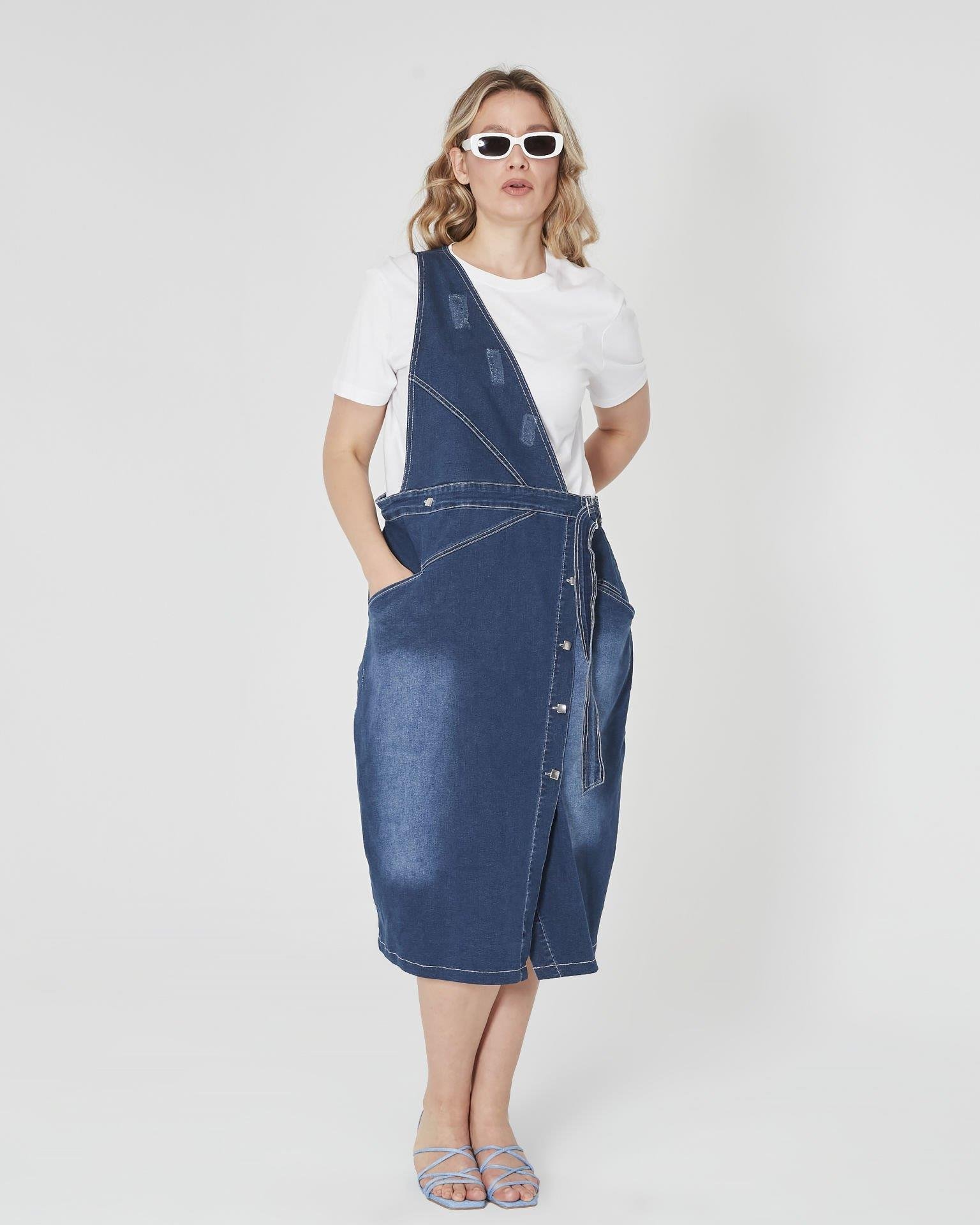 Jeans Büyük Beden Salopet