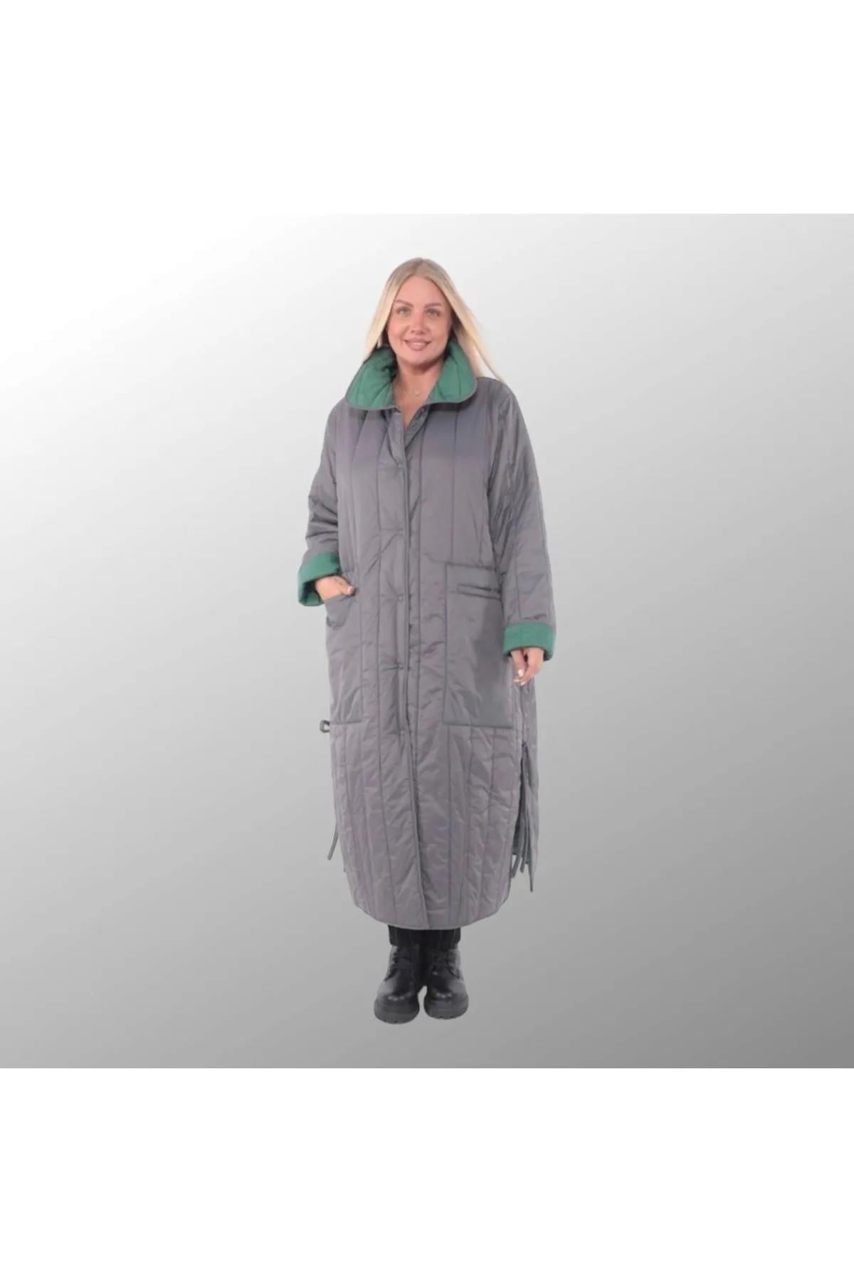 Kapitone Puffer Yeşil Kaban