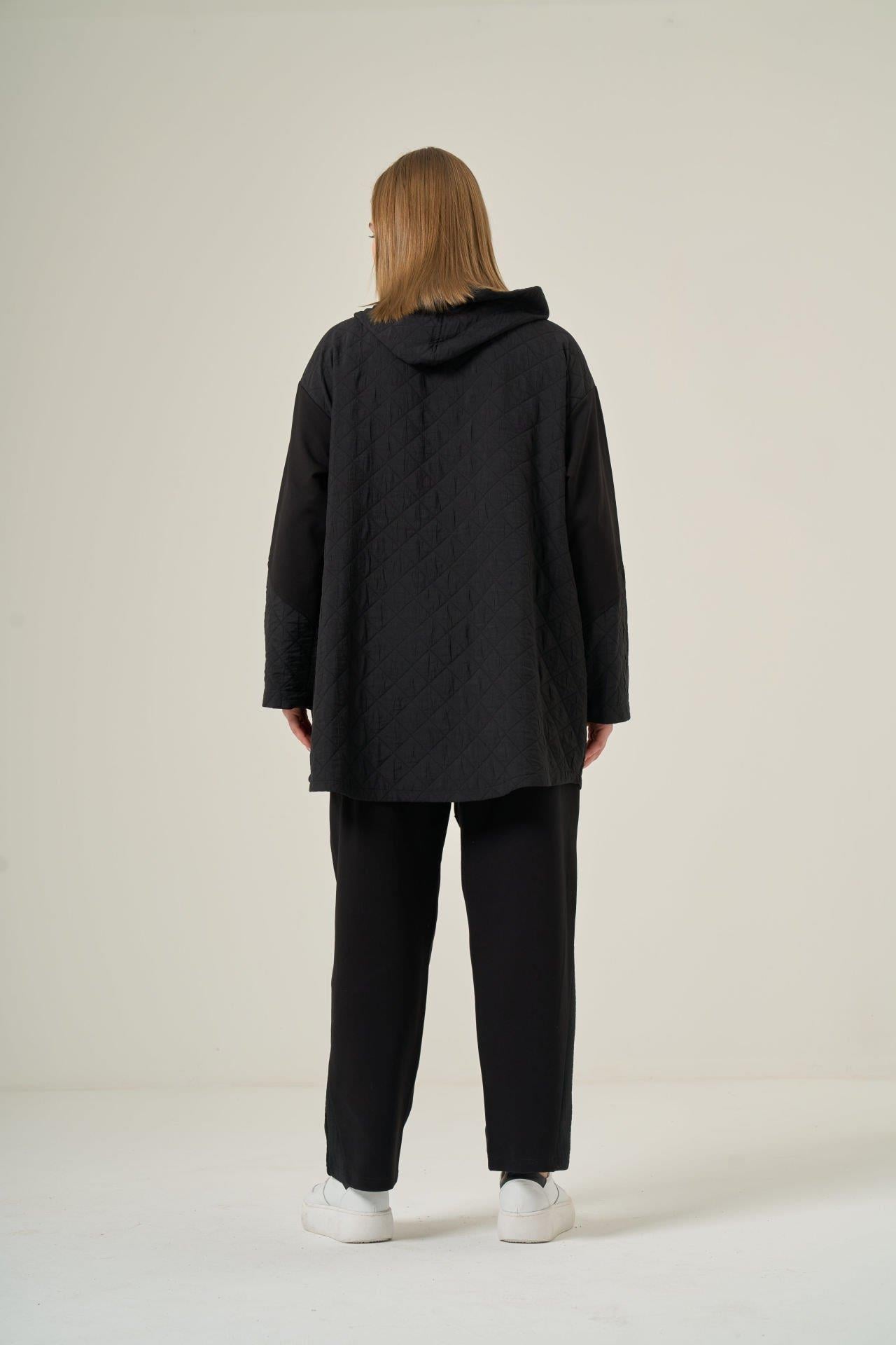 Kapşonlu Asimetrik Hoodie