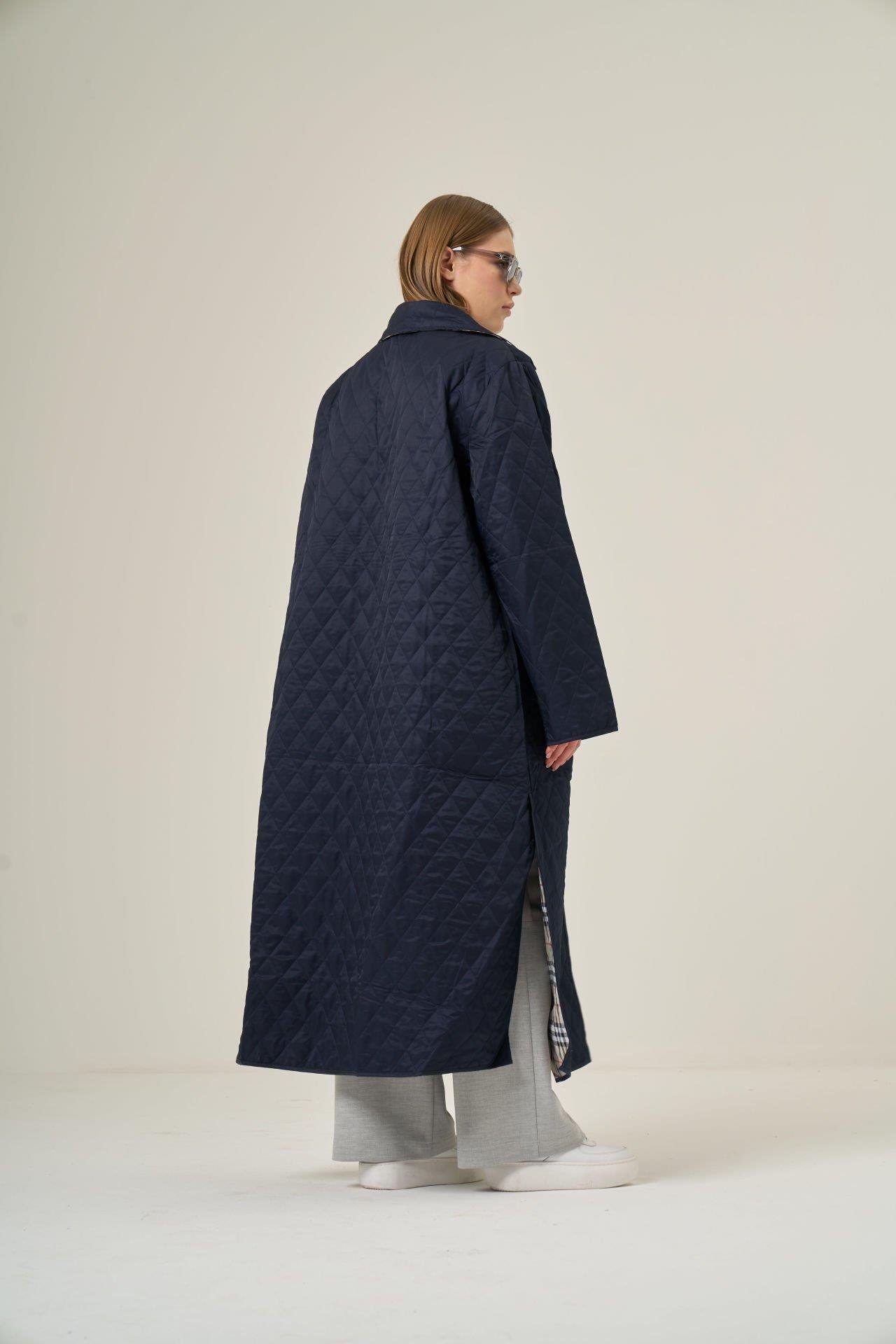 Lacivert Trench Coat