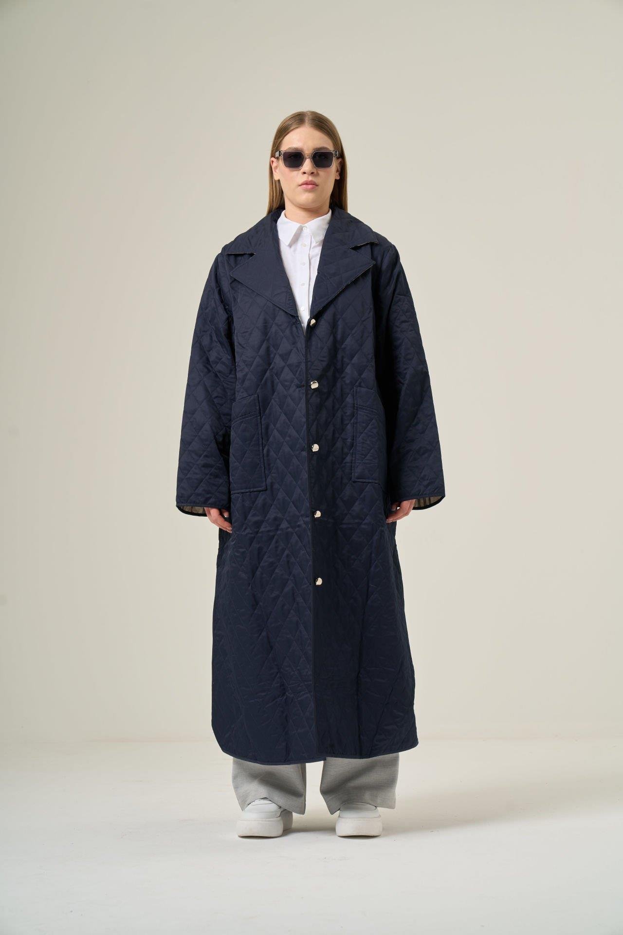 Lacivert Trench Coat