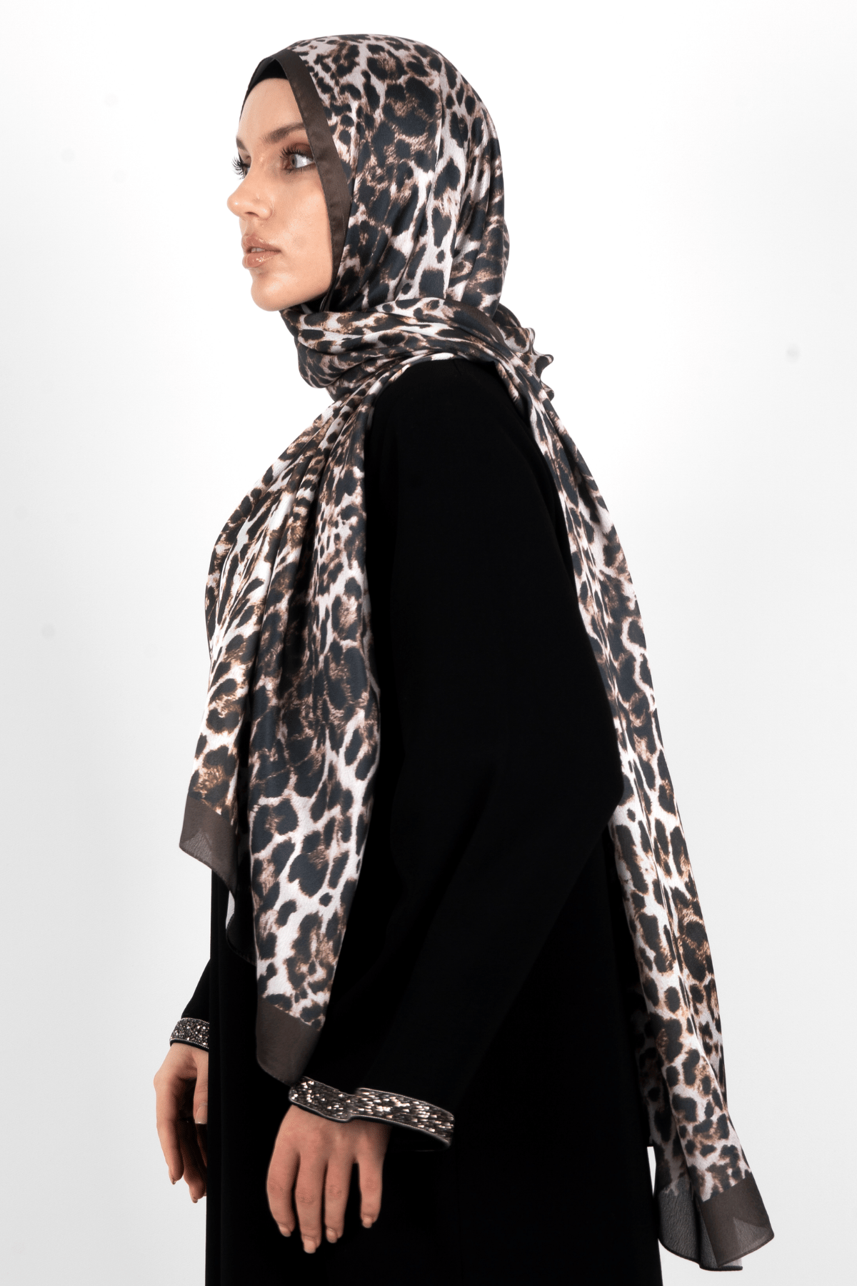 siyah vual ipek şal