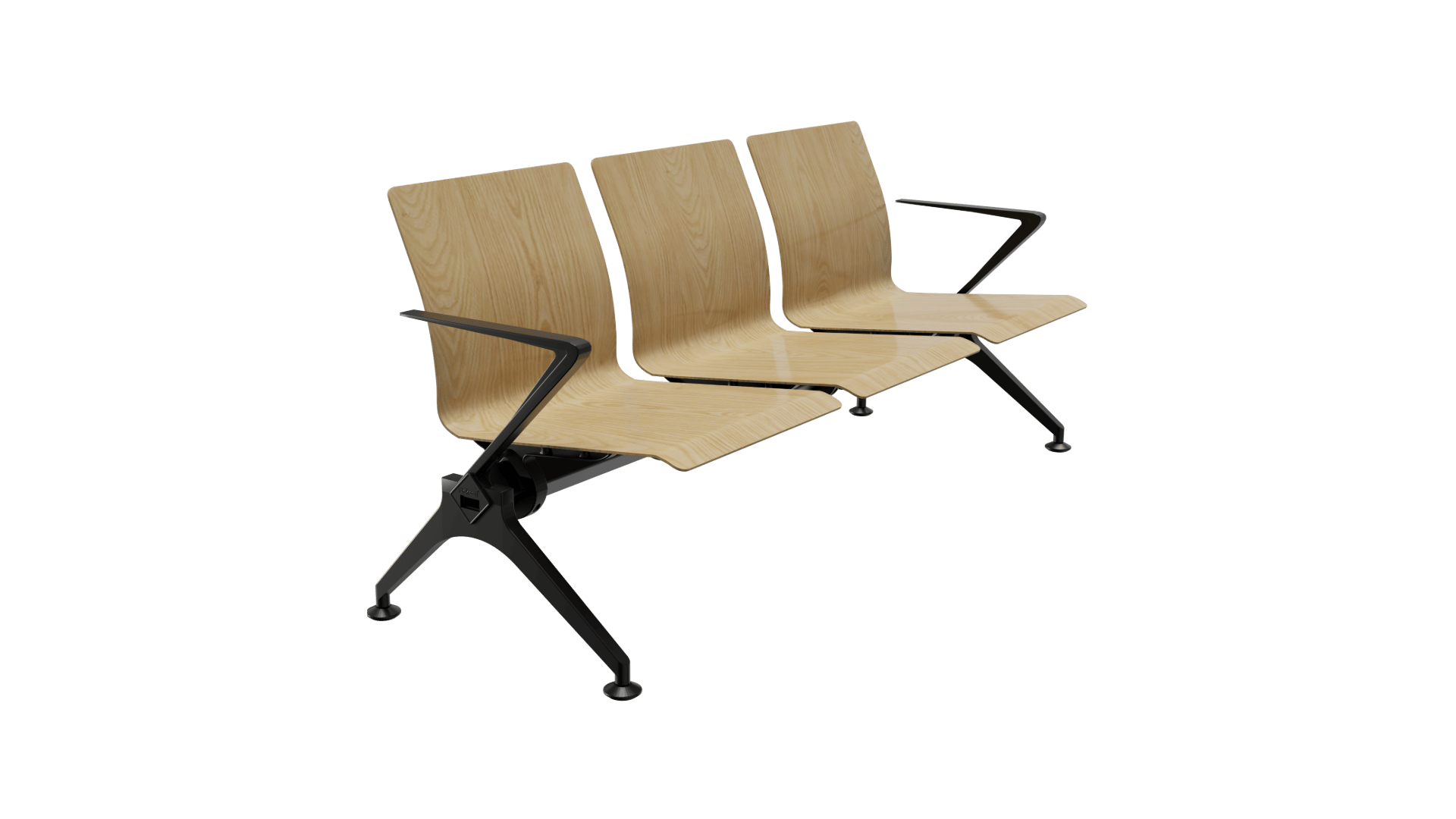 FERRGIO Wood İkili Kollu Ara Sehpalı Bekleme Koltuğu | Sehpalı Ahşap Terminal Bankı | Gasell