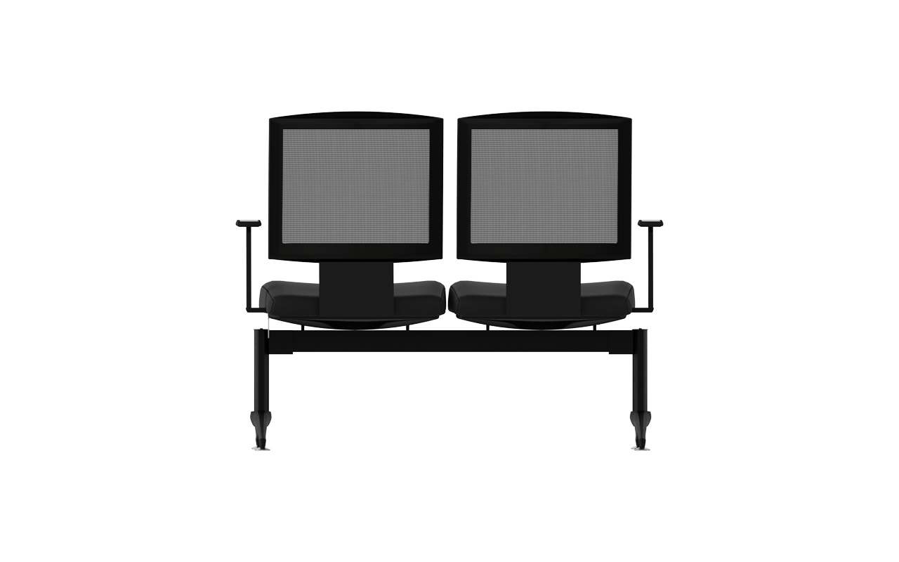 Monza Üçlü Kolsuz Oturak Döşemeli Bekleme Koltuğu | Plastik Sırtlı Üçlü Terminal Bankı | Gasell