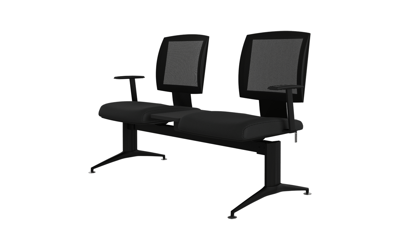 Moe İkili Kollu Mesh Sırtlı Bekleme Koltuğu | Havalandırmalı Ergonomik Terminal Bankı | Gasell