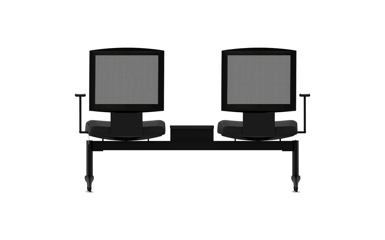 Moe İkili Kollu Mesh Sırtlı Bekleme Koltuğu | Havalandırmalı Ergonomik Terminal Bankı | Gasell