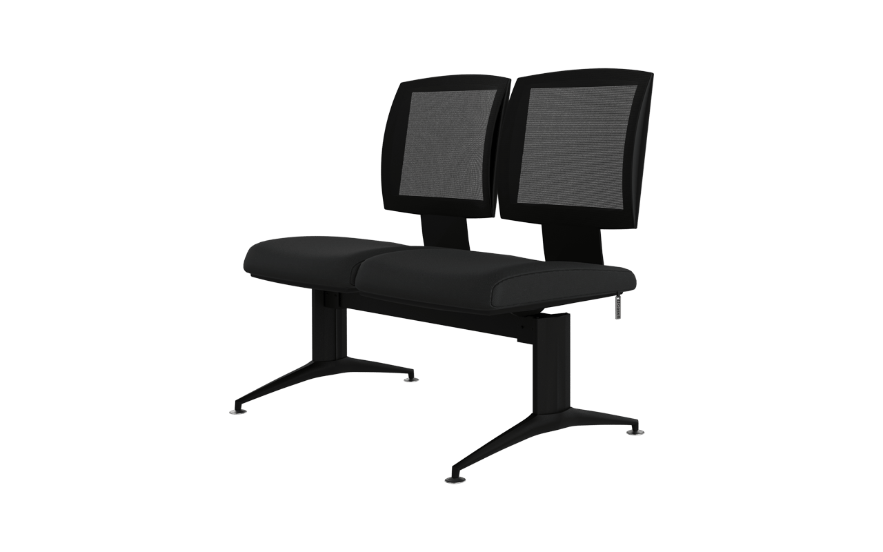 Moe İkili Kollu Mesh Sırtlı Bekleme Koltuğu | Havalandırmalı Ergonomik Terminal Bankı | Gasell