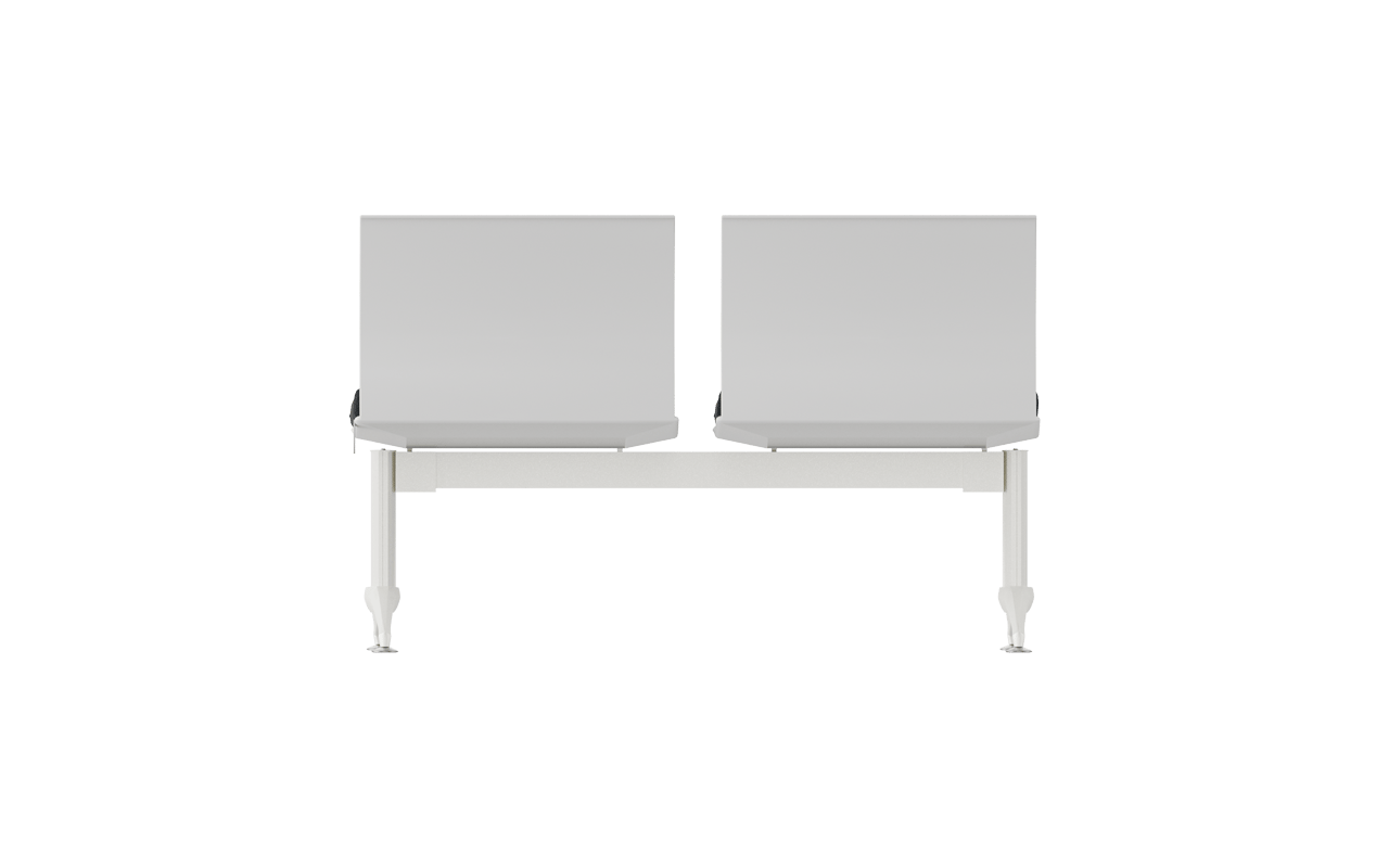Monza İkili Kolsuz Oturak Döşemeli Bekleme Koltuğu | Plastik Sırtlı Terminal Bankı | Gasell