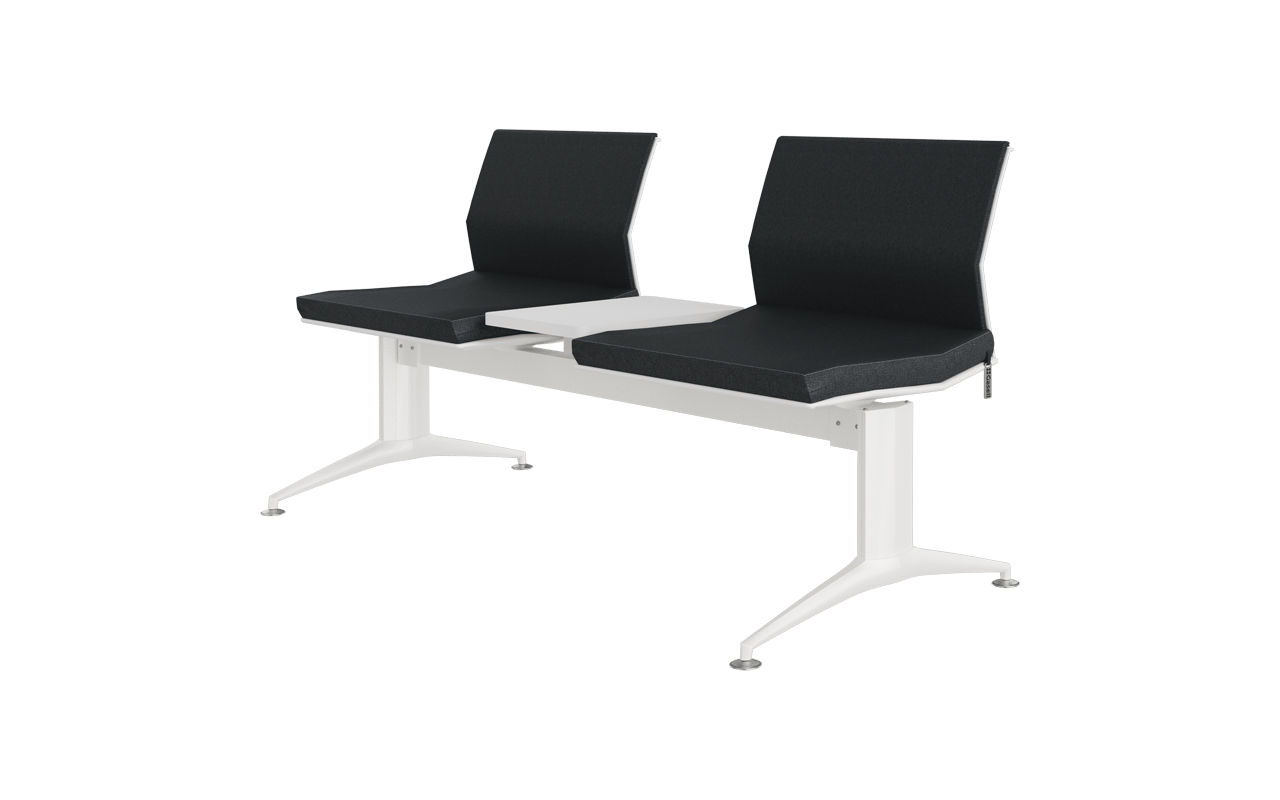 Monza İkili Kolsuz Oturak Döşemeli Bekleme Koltuğu | Plastik Sırtlı Terminal Bankı | Gasell