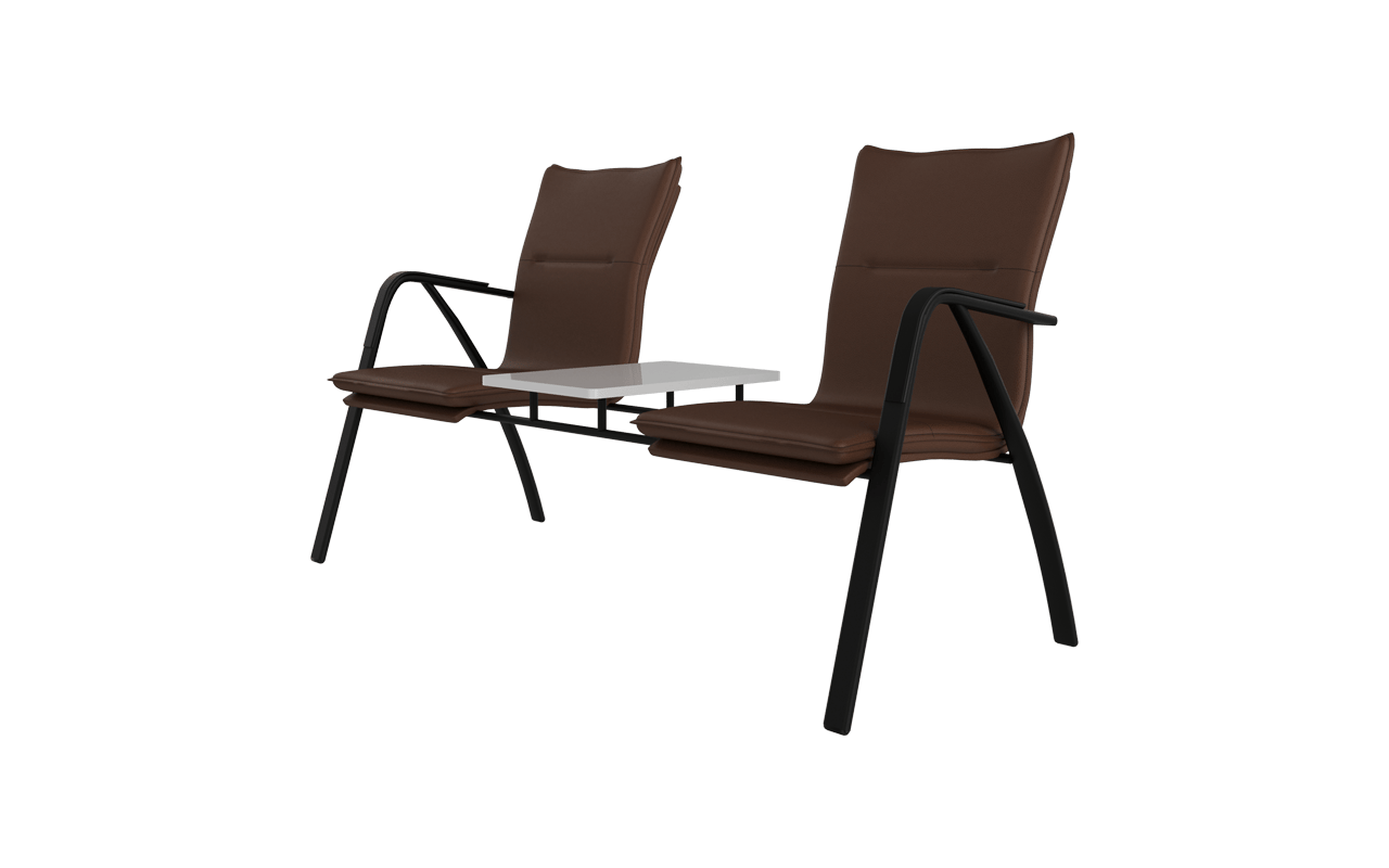 PRESTIGE Boyalı İkili Bekleme Koltuğu | Toz Boyalı Metal Çerçeveli Bekleme Sistemi | Gasell