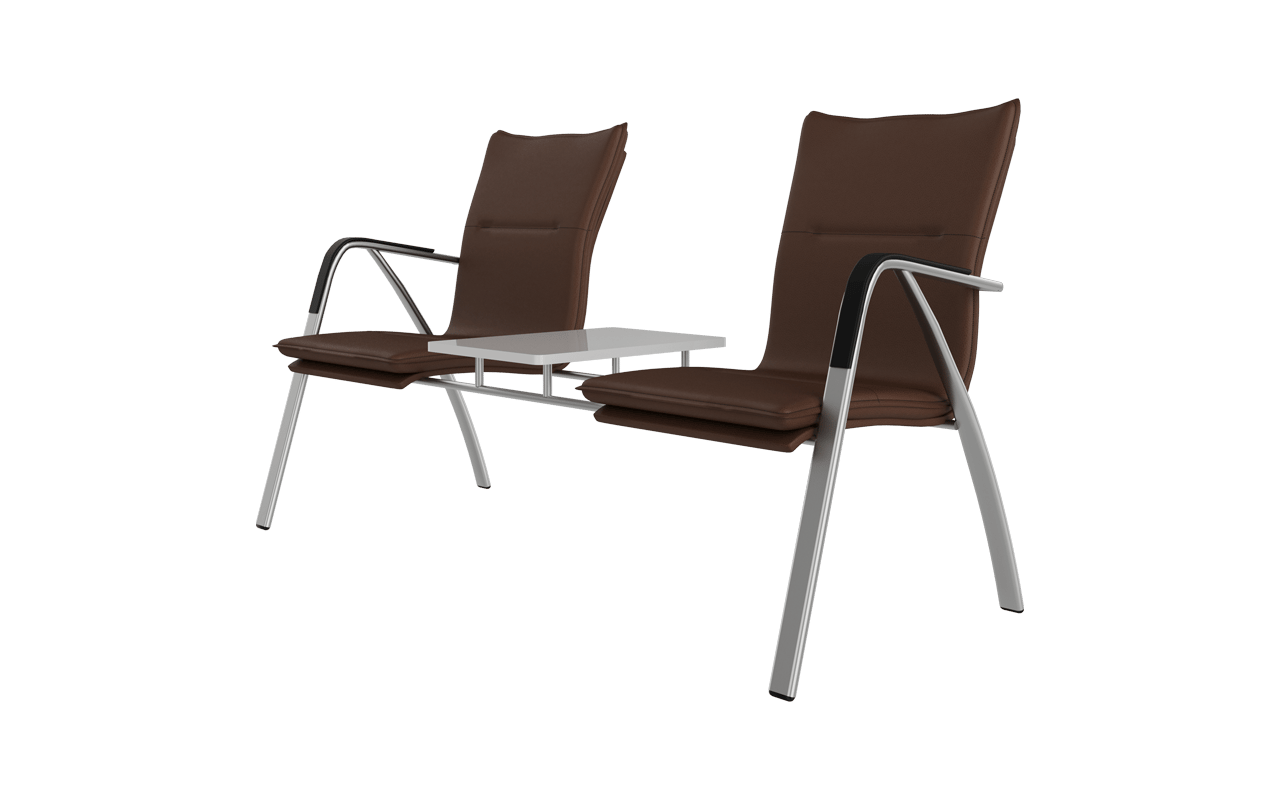 PRESTIGE İkili Bekleme Koltuğu | Krom Ayaklı Prestijli Bekleme Sistemi | Gasell