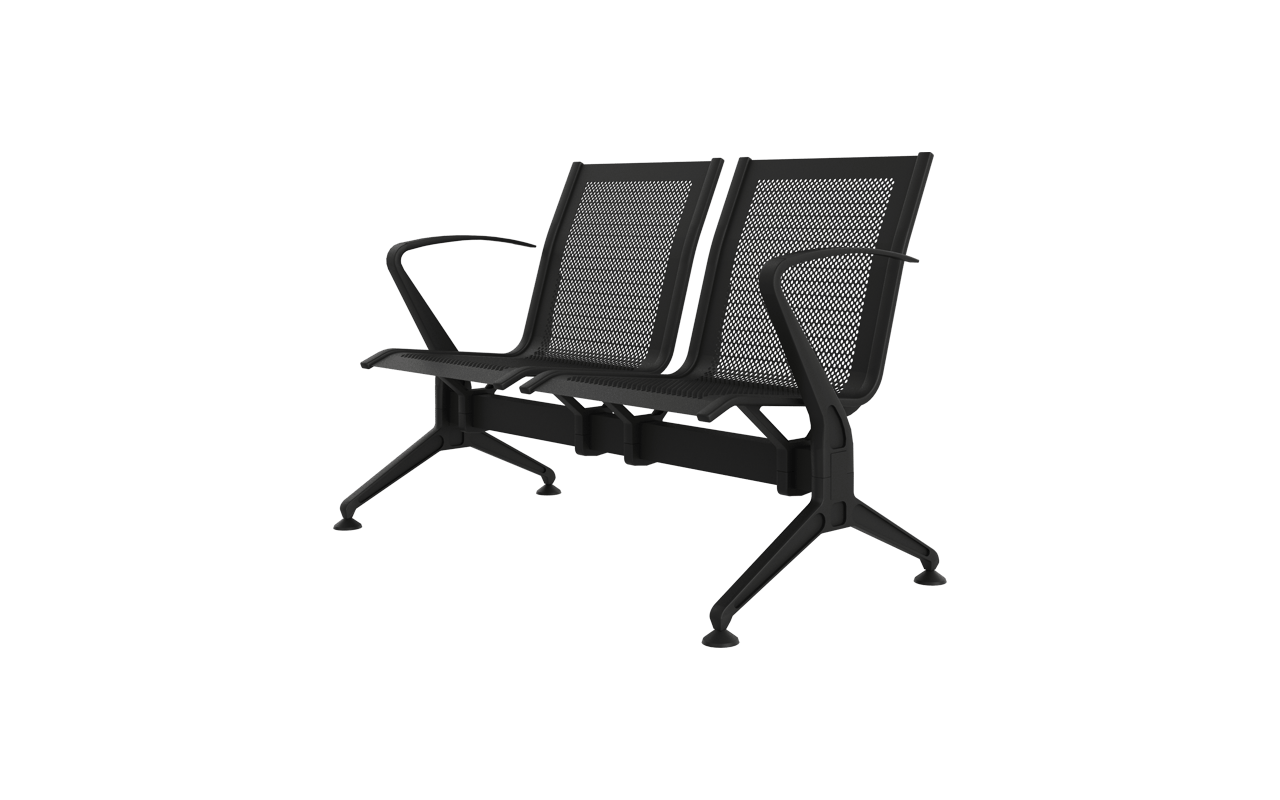 STEEL İkili Terminal Bekleme Kollu | Mesh İkili Terminal Koltuğu | Gasell