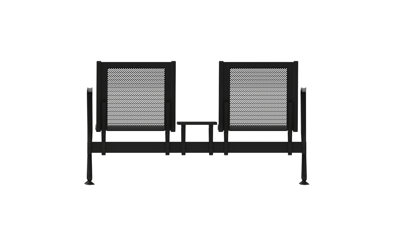 STEEL İkili Terminal Bekleme Kollu Ara Sehpalı | Premium Mesh İkili Terminal Koltuğu | Gasell