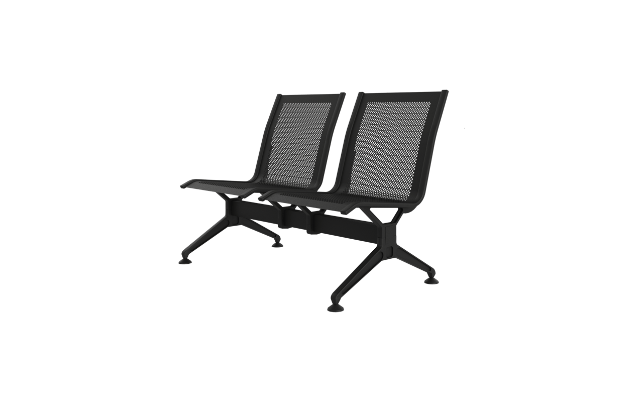 STEEL İkili Terminal Bekleme Kolsuz | Kompakt Mesh İkili Terminal Koltuğu | Gasell