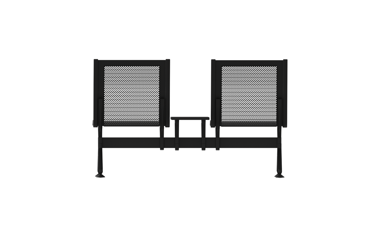 STEEL İkili Terminal Bekleme Kolsuz Ara Sehpalı | Kompakt Sehpalı İkili Terminal Koltuğu | Gasell