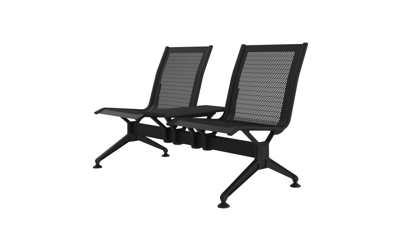 STEEL İkili Terminal Bekleme Kolsuz Ara Sehpalı | Kompakt Sehpalı İkili Terminal Koltuğu | Gasell