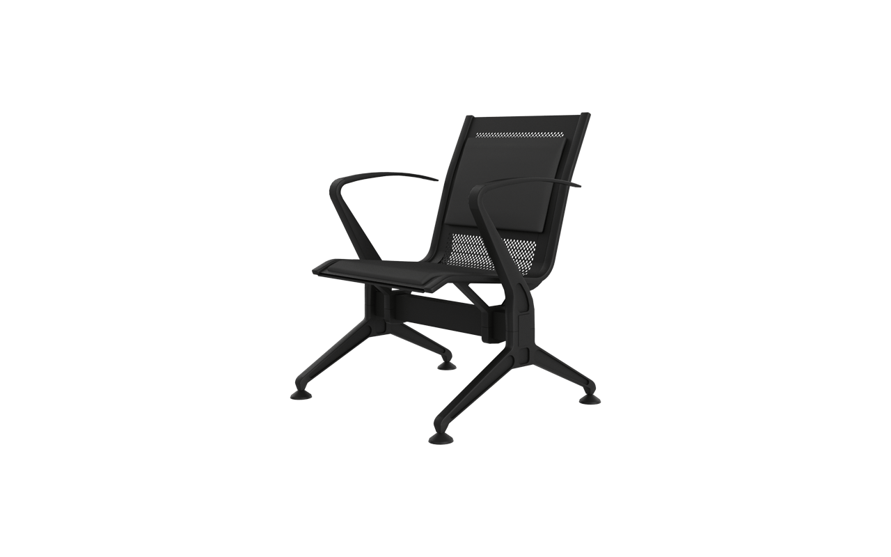 STEEL Tekli Terminal Bekleme Kollu | Mesh Terminal Koltuğu | Gasell