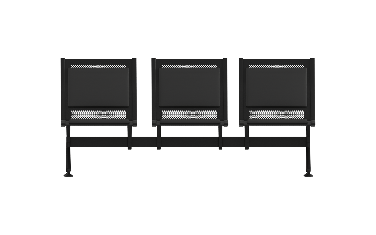 STEEL SOFT Üçlü Terminal Bekleme Kolsuz | Gasell