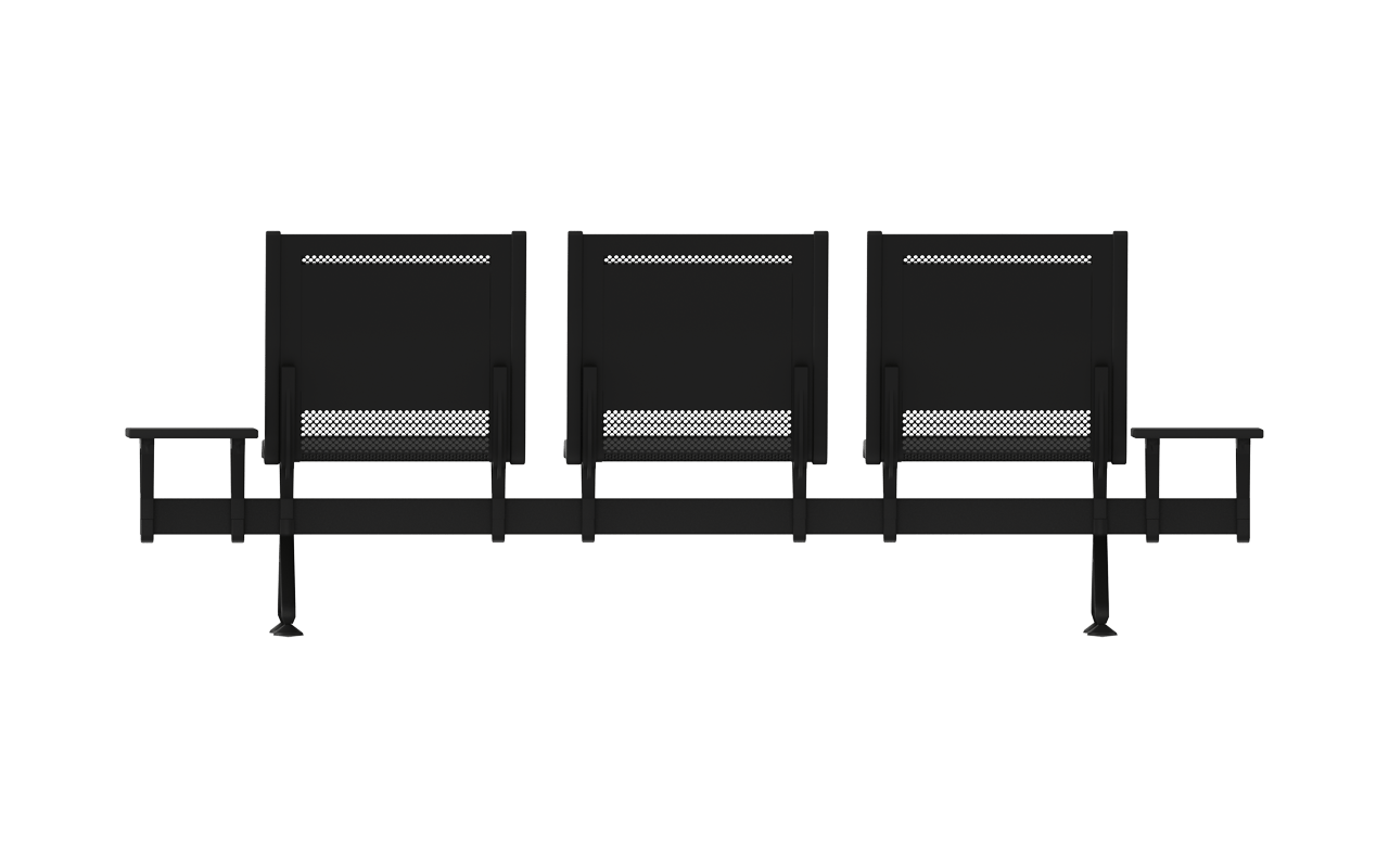 Steel Soft Üçlü Kolsuz Yan Sehpalı Bekleme Koltuğu | Geniş Terminal Bankı | Gasell